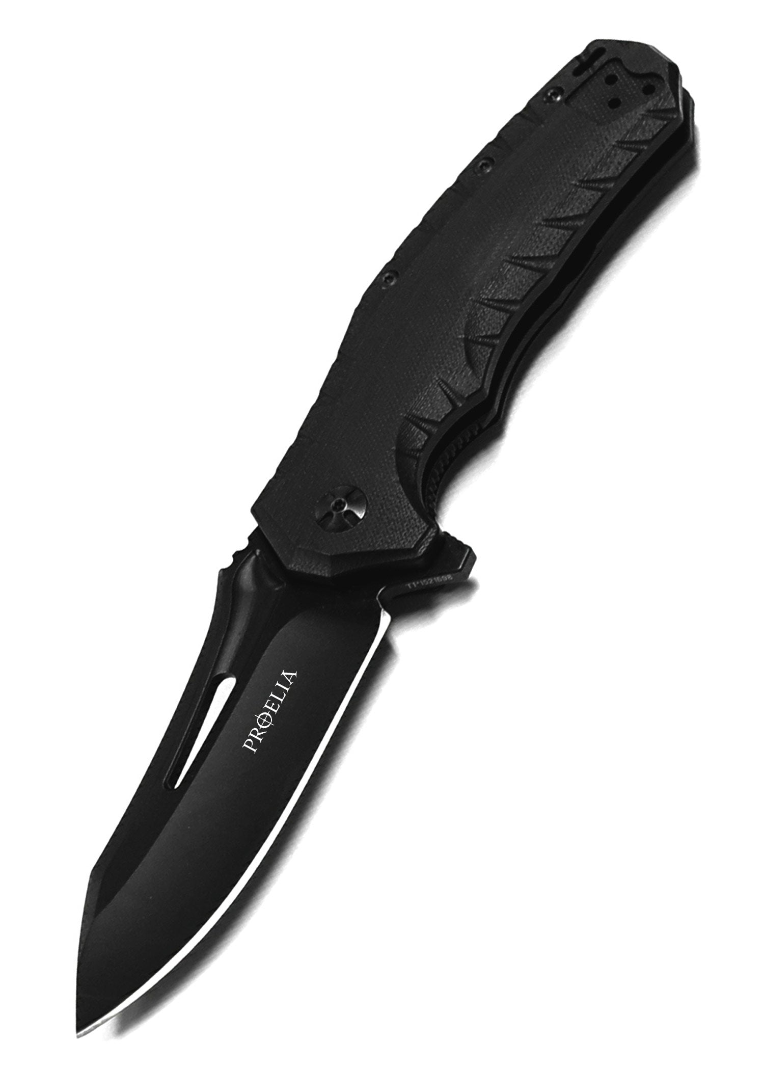Imagen única de: Navaja De Bolsillo Proelia Drop Point, Negro Mate, Defcon