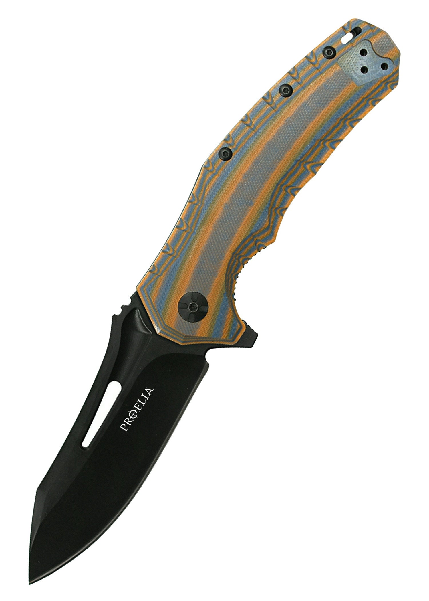 Imagen única de: Navaja De Bolsillo Proelia Drop Point, Negro Mate, Defcon