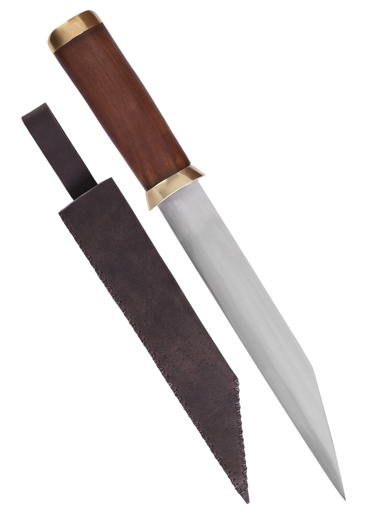 Imagen única de: Sax (Seax) Corto Fabricado En Acero Al Carbono Con Funda De Cuero Marrón.