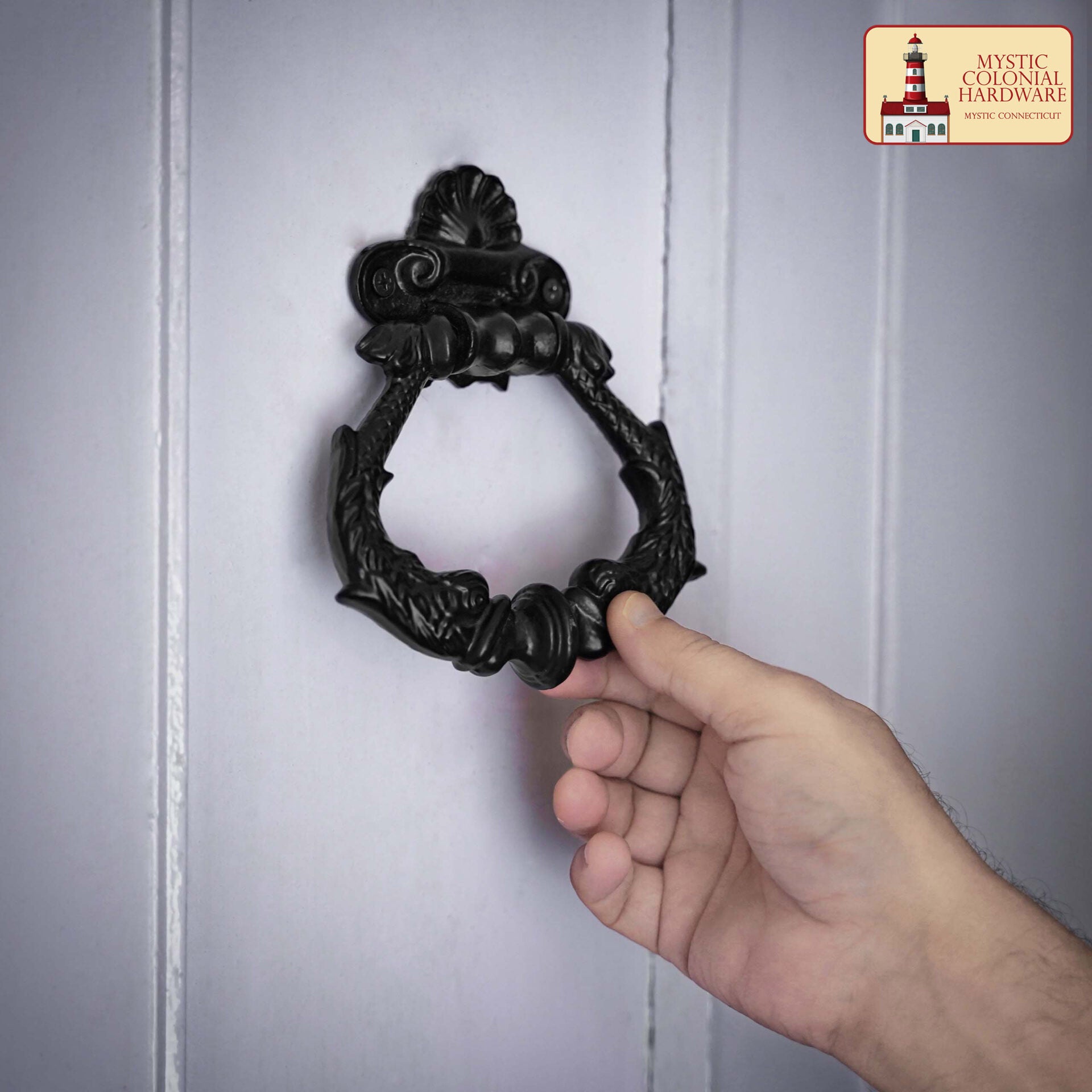 Imagen única de: Aro Negro con Recubrimiento de Polvo Puerta de Entrada Artesanal Antiguo Aldaba