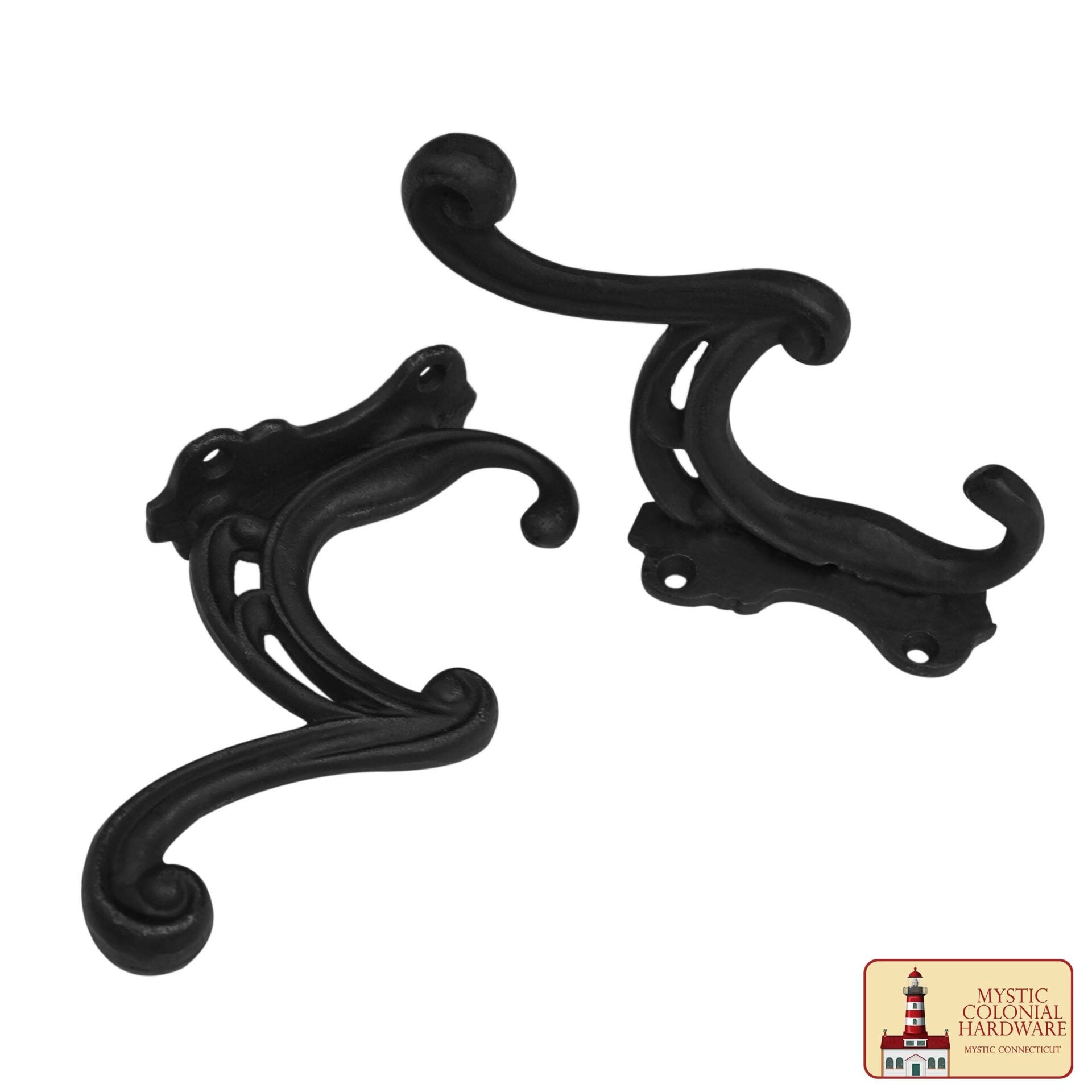 Imagen única de: Ganchos de Pared Rústicos de Hierro Fundido: Ideales para Ambientes Victorianos, Coloniales, Retro, Steampunk, Góticos y Barrocos (12x3,8) Cm