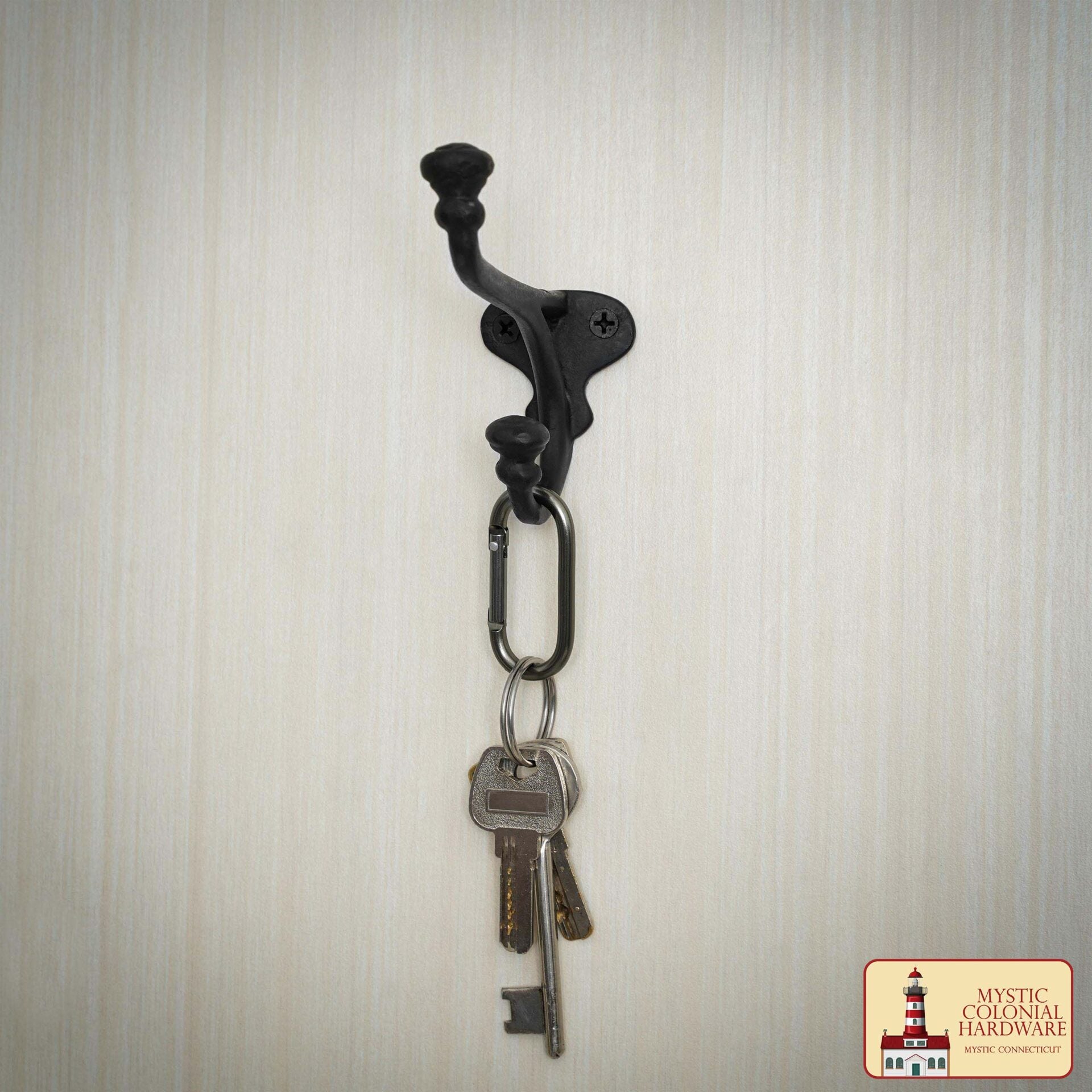 Imagen única de: Ganchos de Pared Rústicos de Hierro Fundido, Ganchos Utilitarios Retro Resistentes para Colgar Abrigos, Bolsos, Toallas, Batas, Sombreros y Más, Negro