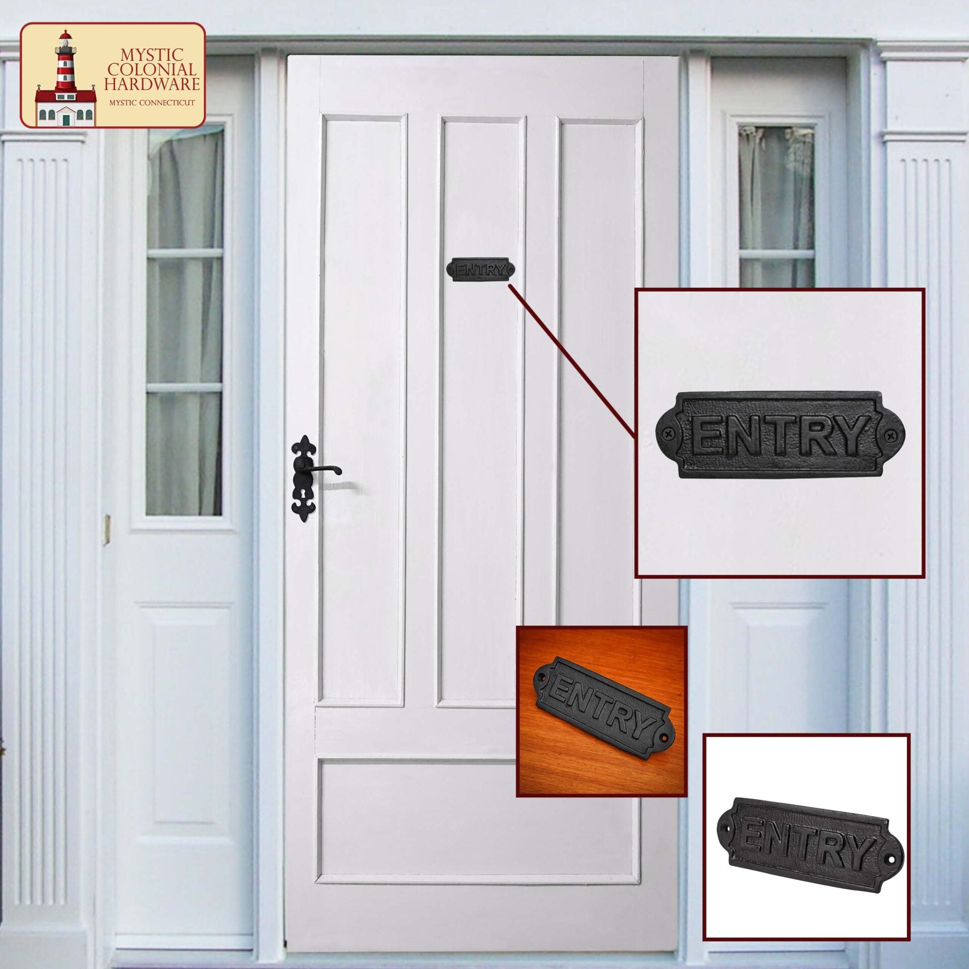 Imagen única de: Hierro Forjado Macizo Señal de Entrada Vintage para Puertas Accesorio de Ferretería Hecho a Mano