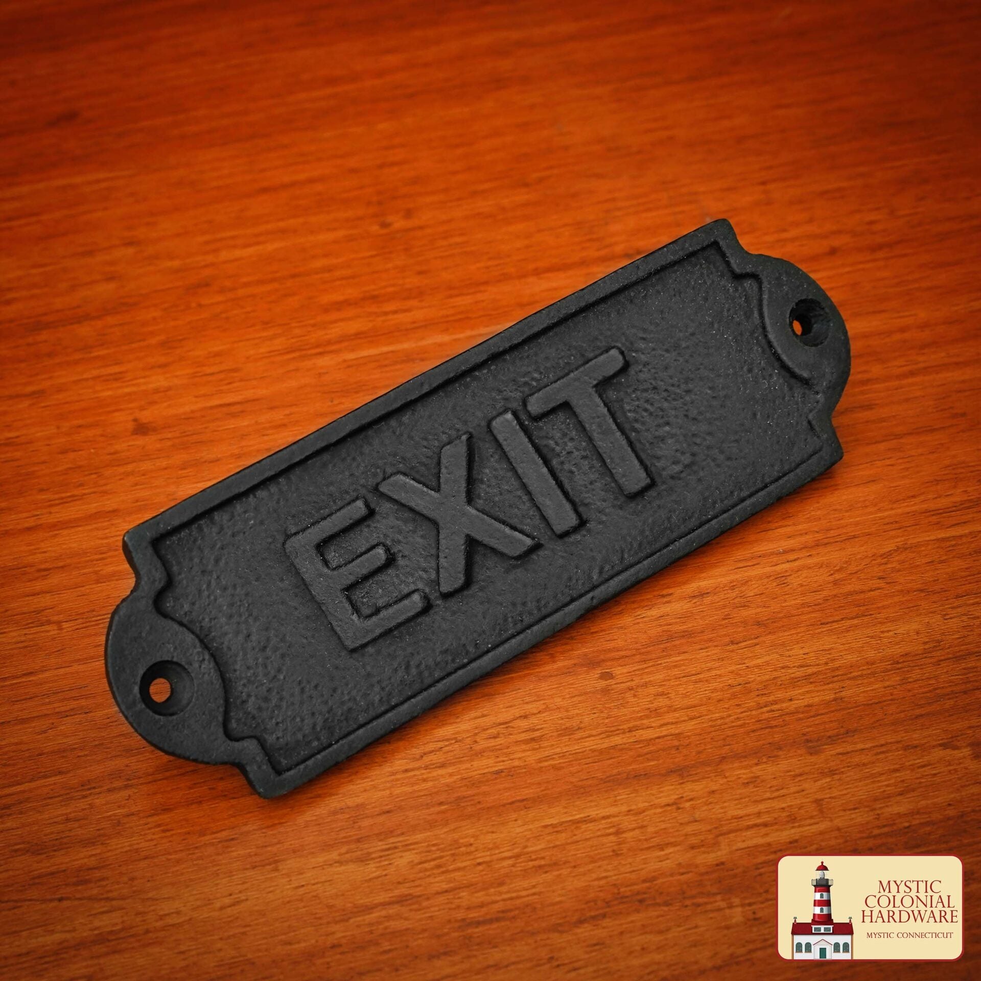 Imagen única de: Señal de Salida Vintage de Hierro Forjado Macizo - Placa para Puerta de Hierro Fundido Hecha a Mano - Accesorio de Ferretería Industrial Rústica (15 X 5 Cm)