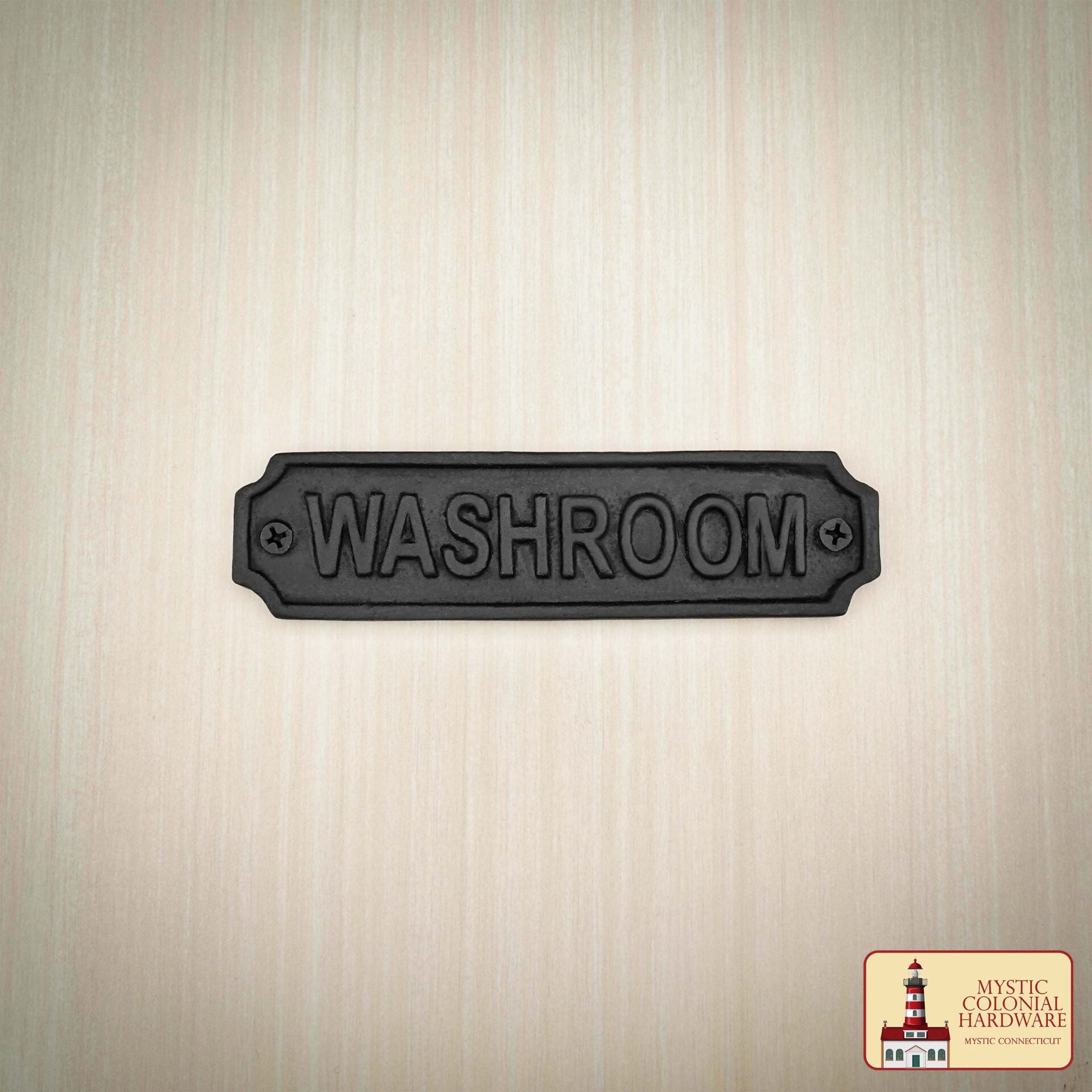 Imagen única de: Hierro Forjado Macizo Letrero de Lavabo Vintage para Puertas Accesorio de Ferretería Hecho a Mano