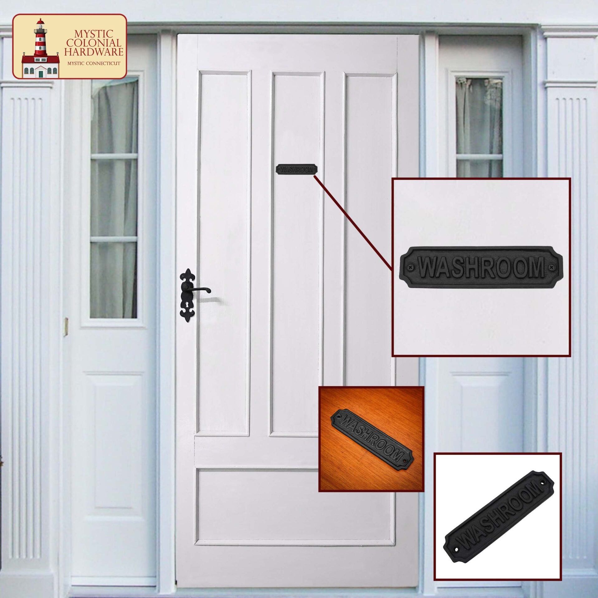 Imagen única de: Hierro Forjado Macizo Letrero de Lavabo Vintage para Puertas Accesorio de Ferretería Hecho a Mano