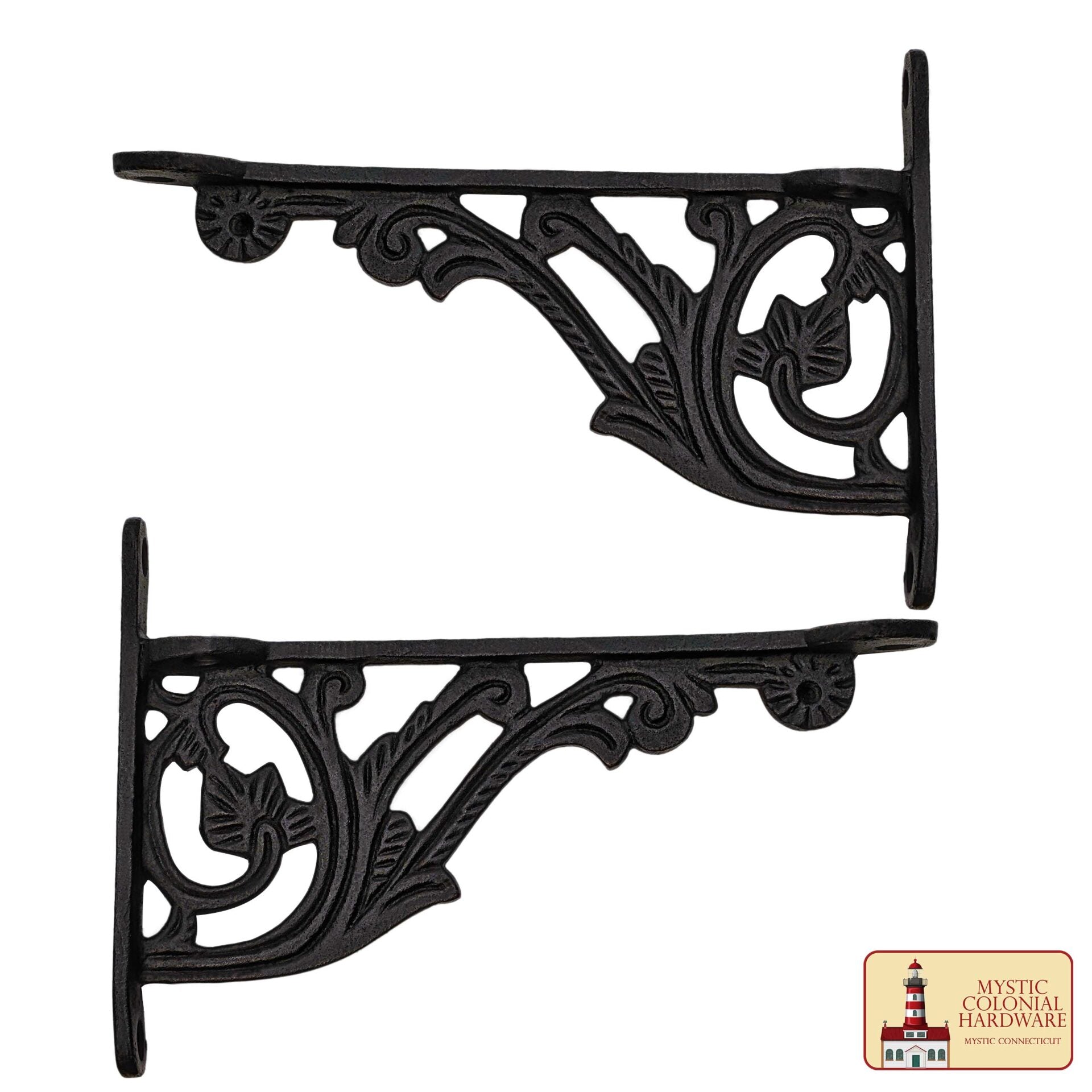 Imagen única de: Soportes Rústicos de Hierro Fundido para Estanterías : Ideal para Ambientes Victorianos, Coloniales, Retro, Steampunk, Góticos, Barrocos y Medievales (1 5. 5 X 10.6 ) Cm