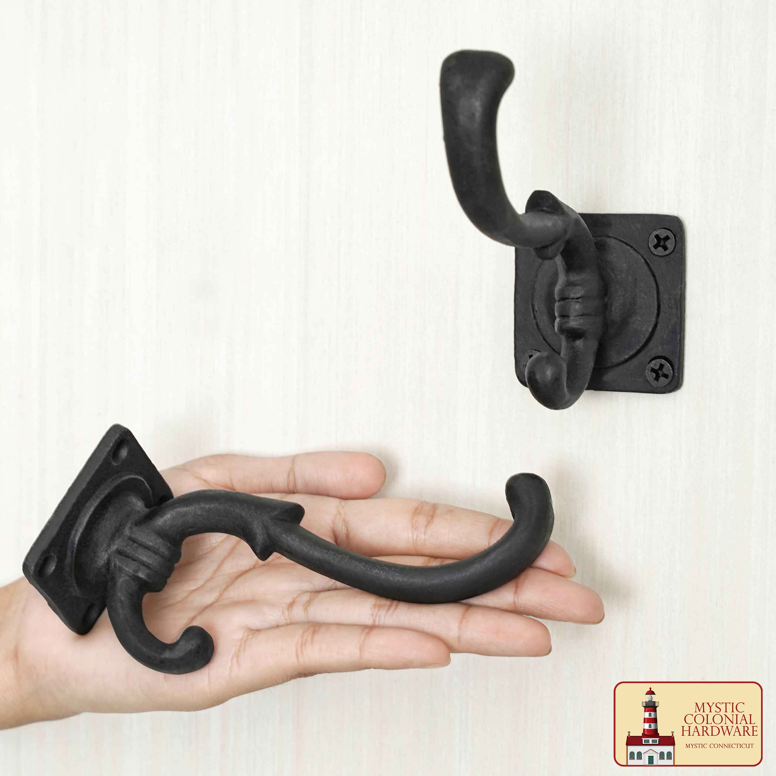Imagen única de: Ganchos de Pared Rústicos de Hierro Fundido, Ganchos Utilitarios Retro Resistentes para Colgar Abrigos, Bolsos, Toallas, Batas, Sombreros y Mucho Más