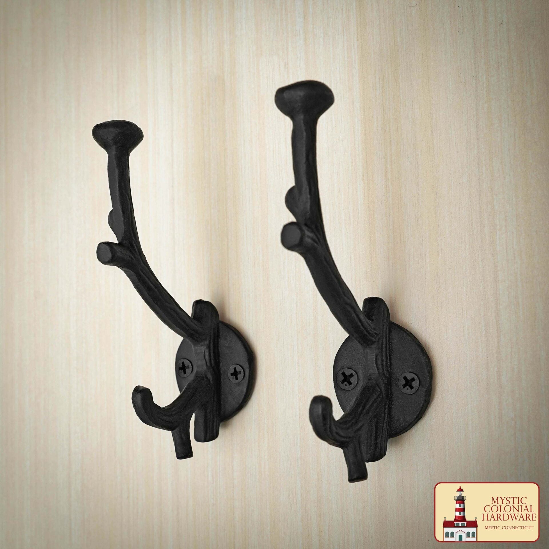Imagen única de: Ganchos de Pared Rústicos de Hierro Fundido : Ideales para Ambientes Victorianos, Coloniales, Retro, Steampunk, Góticos y Barrocos (1 2 X 3.8 ) Cm