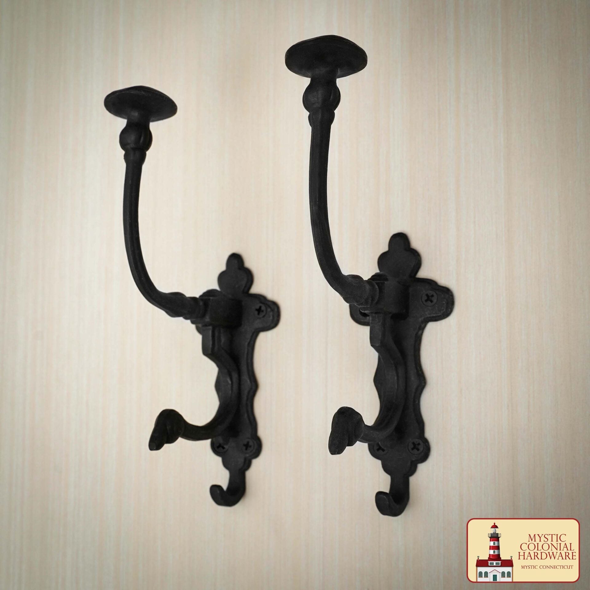 Imagen única de: Ganchos de Pared Rústicos de Hierro Fundido, Ganchos Utilitarios Retro Resistentes para Colgar Abrigos, Bolsos, Toallas, Batas, Sombreros y Más, Grandes