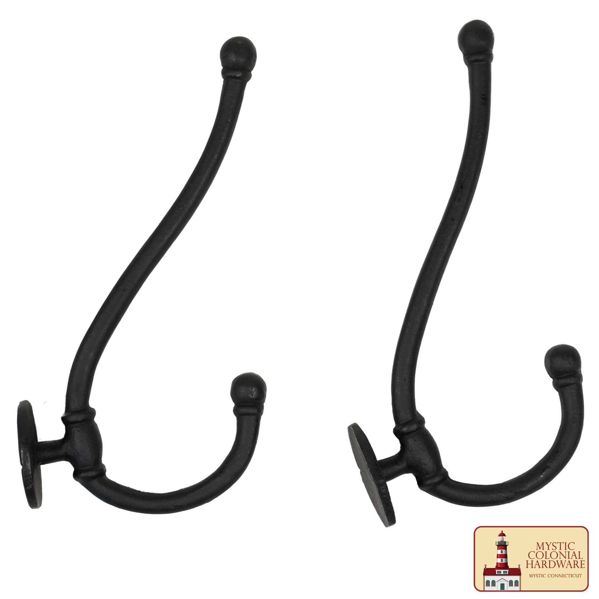 Imagen única de: Gancho de Pared de Hierro Forjado Rústico, Ganchos Utilitarios Retro Resistentes para Colgar Abrigos, Bolsos, Toallas, Batas, Sombreros y Más, Negro : Grande