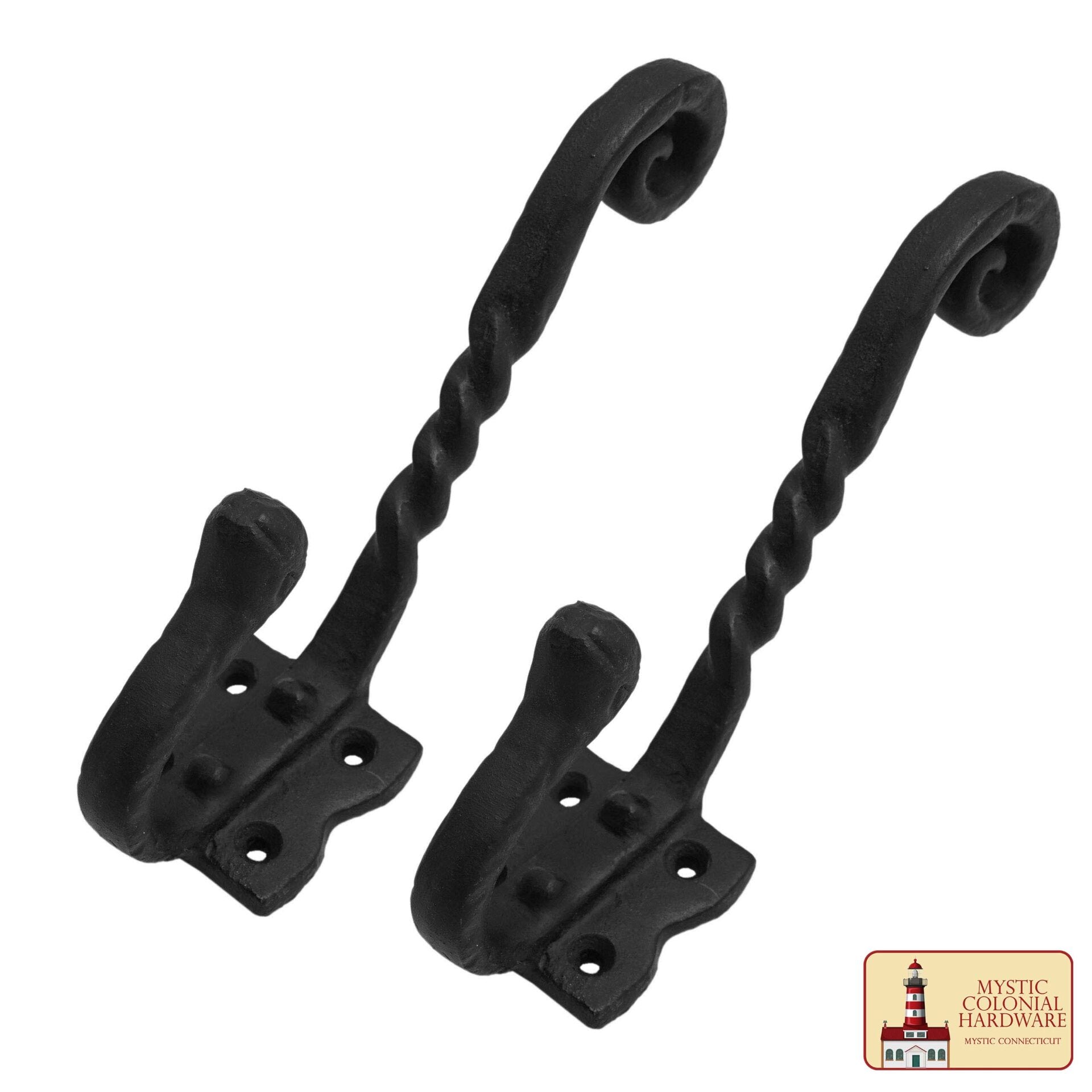 Imagen única de: Ganchos de Pared Rústicos de Hierro Forjado a Mano: Ideal para Ambientes Victorianos, Coloniales, Retro, Steampunk, Góticos y Barrocos (11x12) Cm