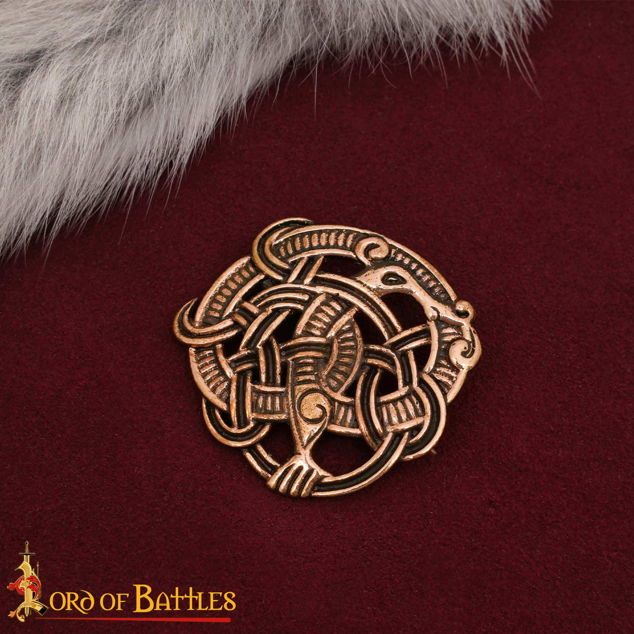 Imagen única de: Broche de Capa Vikingo de Bronce con Nudos Fundición a la Cera Perdida Cierre Redondo