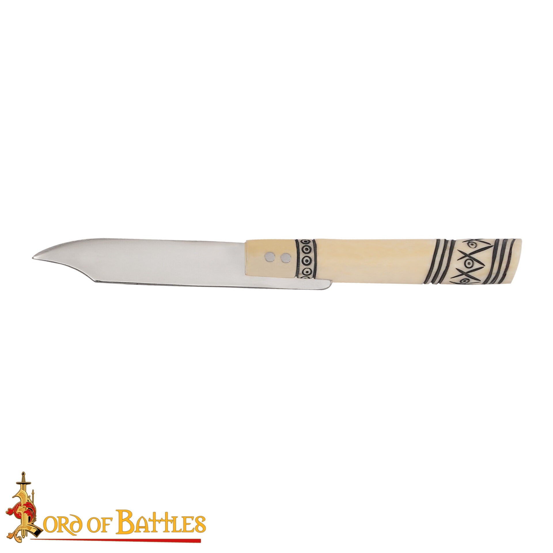 Imagen única de: Cuchillo Plegable Forjado a Mano con Mango de Hueso - Hoja de Acero Inoxidable Pulido de 20 Cm