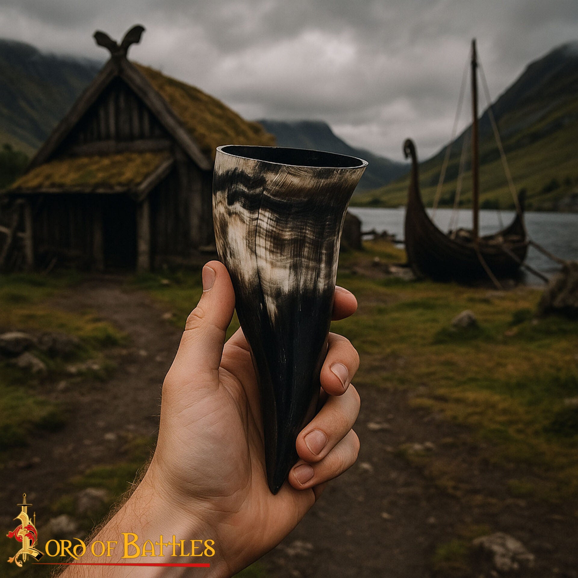 Imagen única de: Vikingo Cuerno de Buey para Beber - Taza de Cuerno Natural Pulido Artesanal (150 Ml)