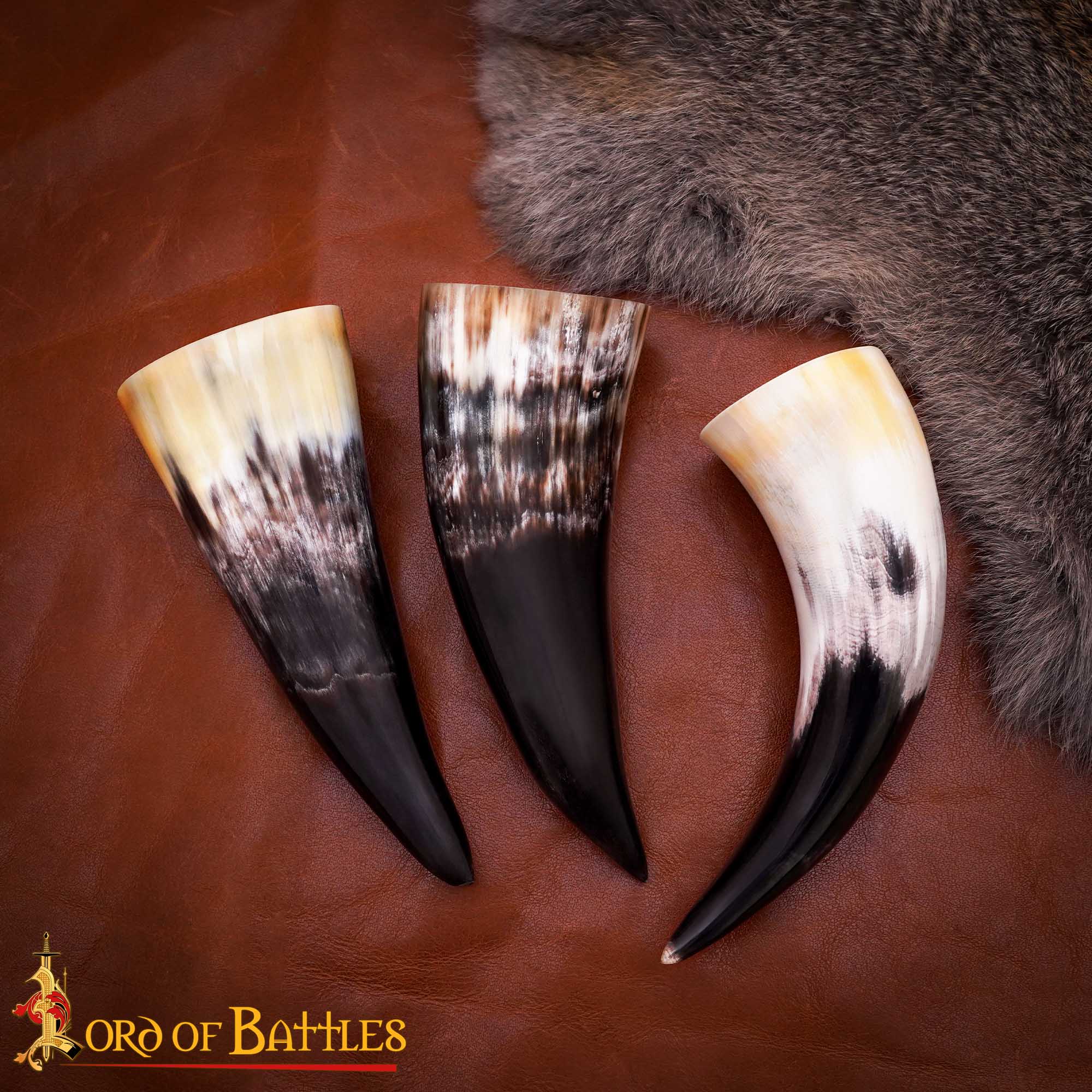 Imagen única de: Viking Drinking Horn - Cuerno de Buey Natural Hecho a Mano (juego de 3)