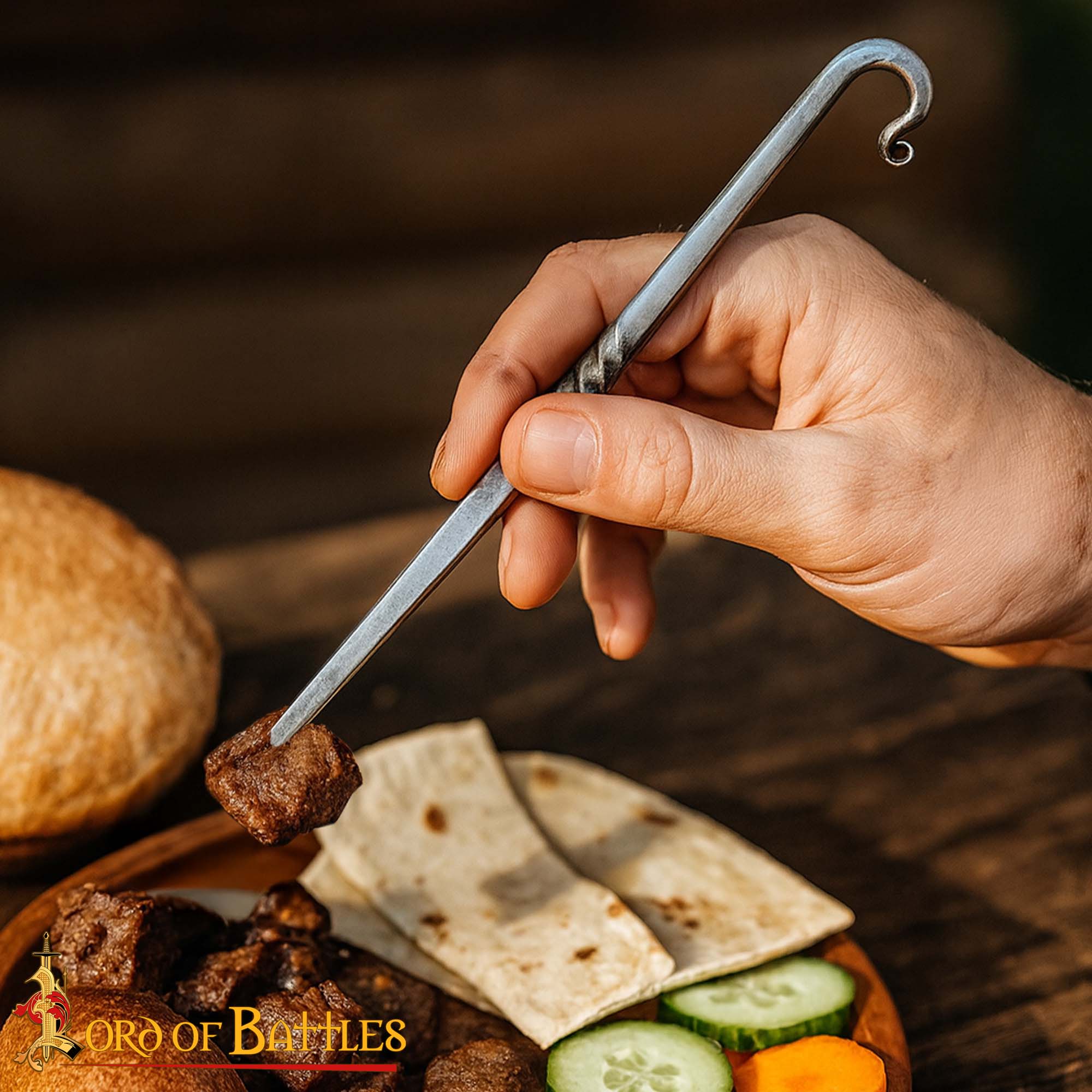 Vikingo Pico para Comer - Utensilio Medieval de Acero Inoxidable para Fiestas, Camping - Imagen 2