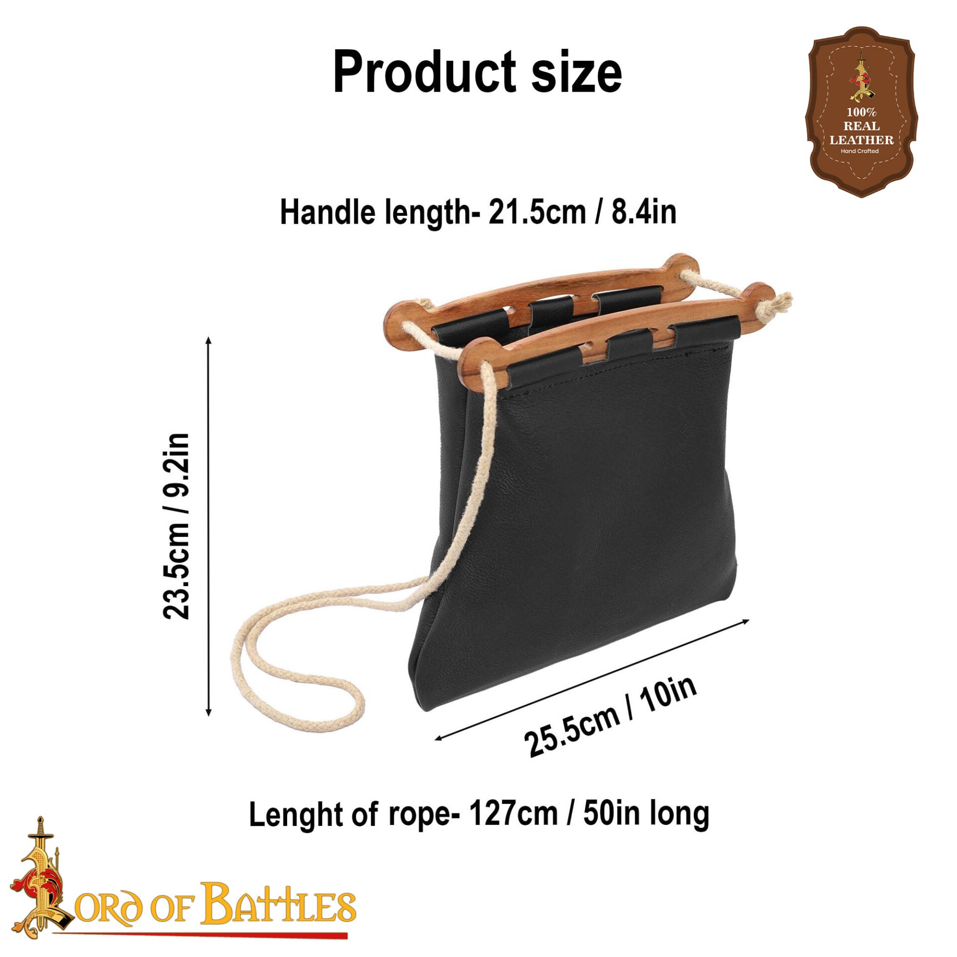 Imagen única de: Bolso de Piel Hedeby de Inspiración Histórica Vikinga