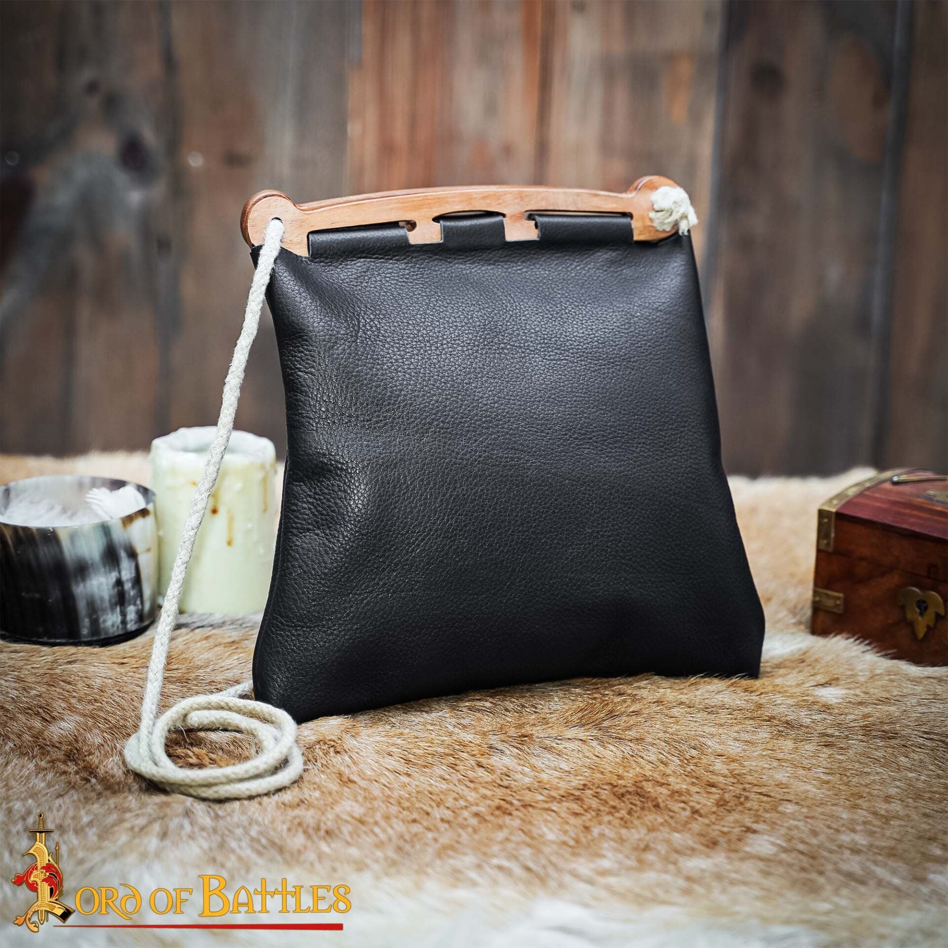 Imagen única de: Bolso de Piel Hedeby de Inspiración Histórica Vikinga