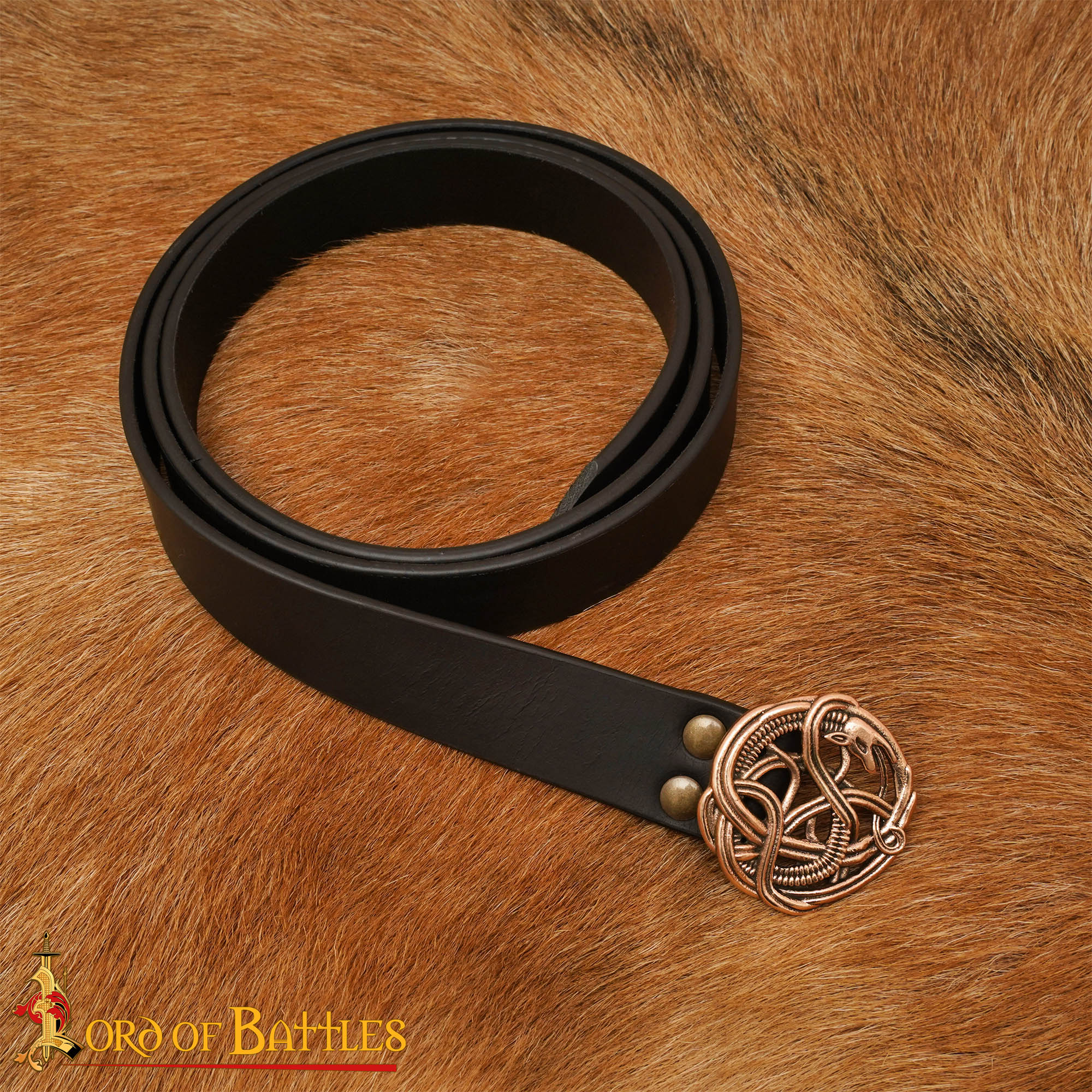Imagen única de: Cinturón Celta con Hebilla de Serpiente de Bronce