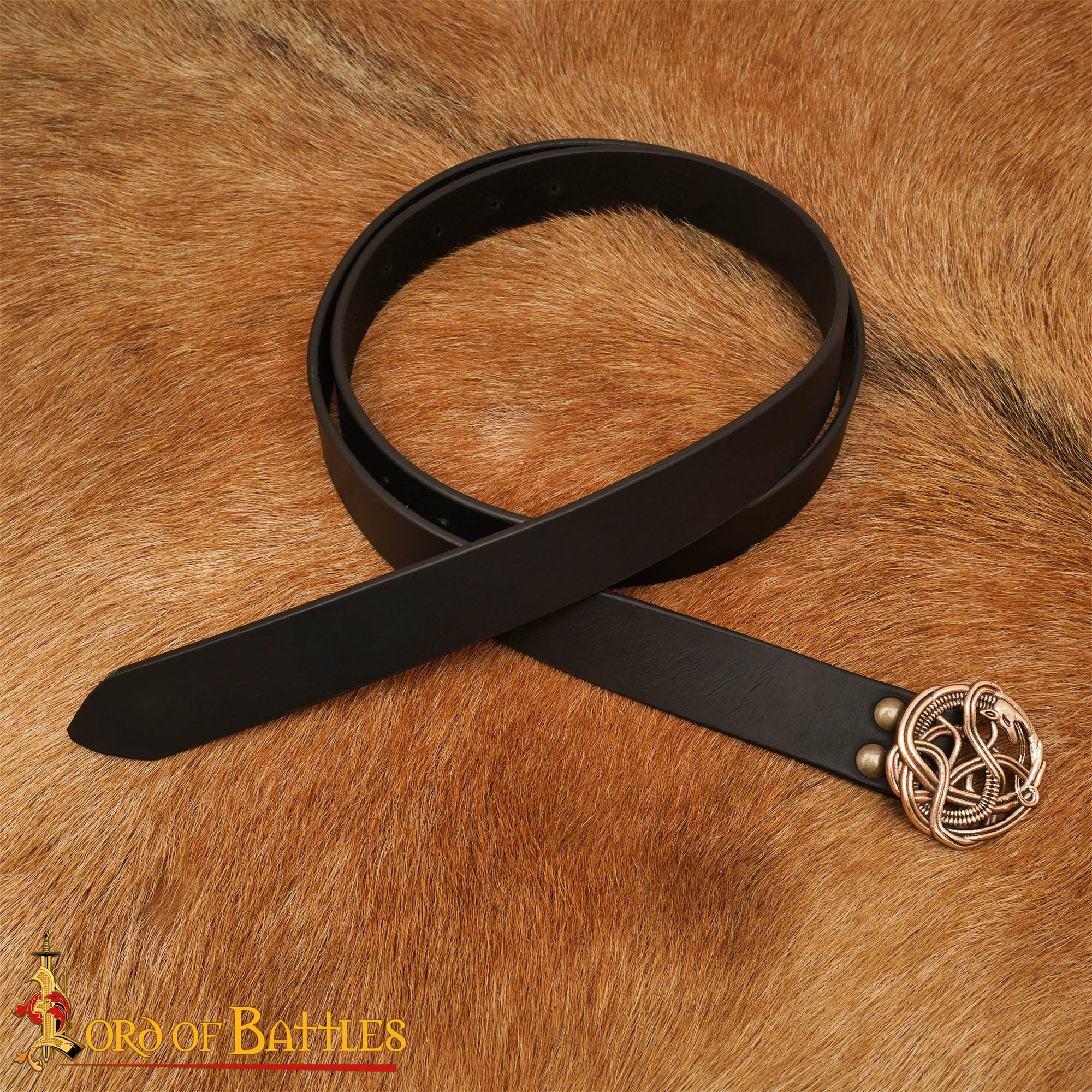 Imagen única de: Cinturón Celta con Hebilla de Serpiente de Bronce