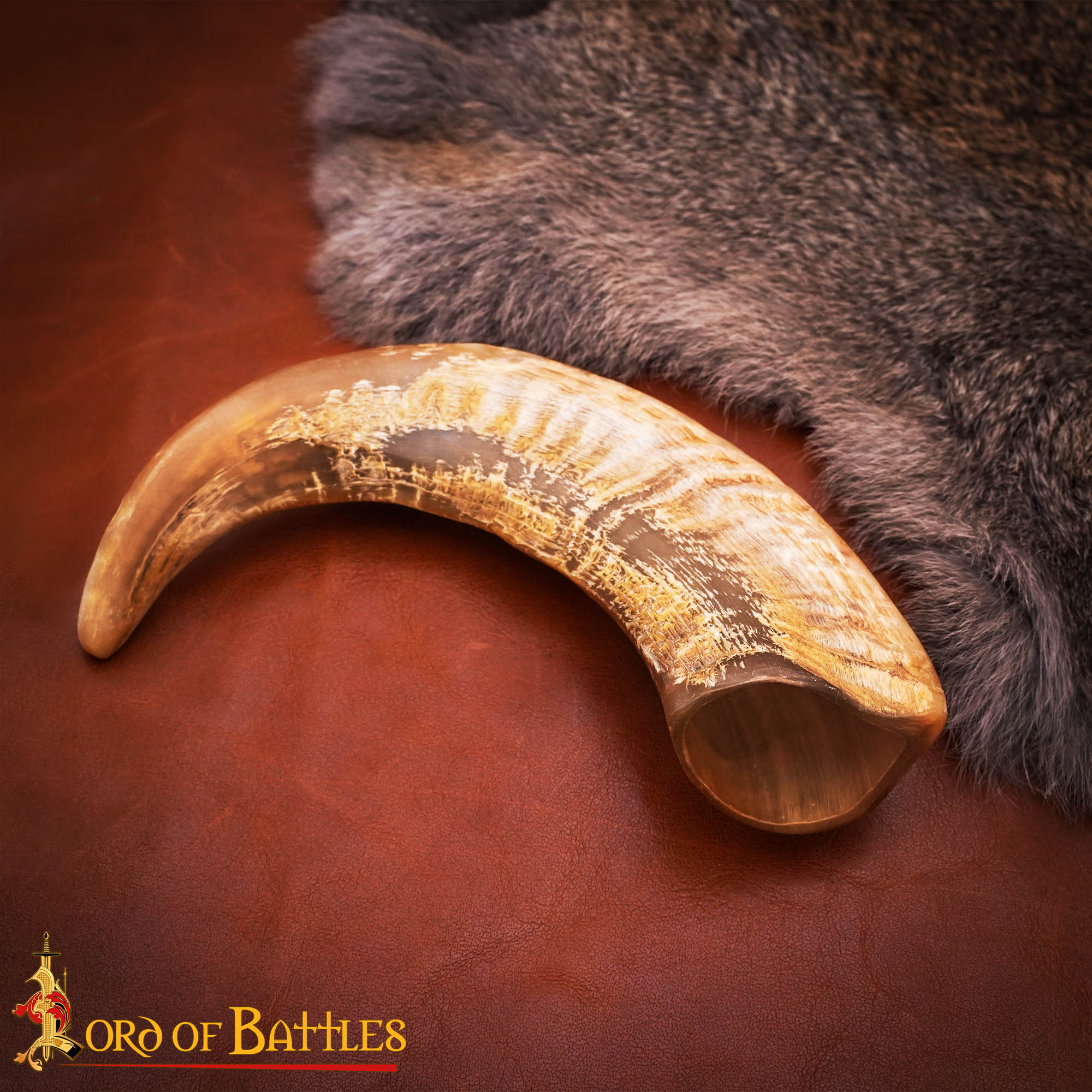 Imagen única de: Vaso para Beber de Cuerno de Oveja Vikingo Vaso de Cuerno Natural Hecho a Mano