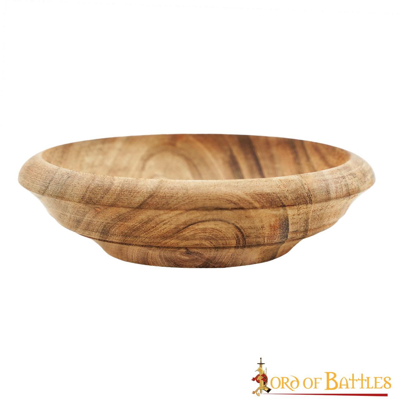 Imagen única de: Viking Feast Tazón Ancho de Madera Hecho a Mano Cubiertos Útiles de Madera Dura