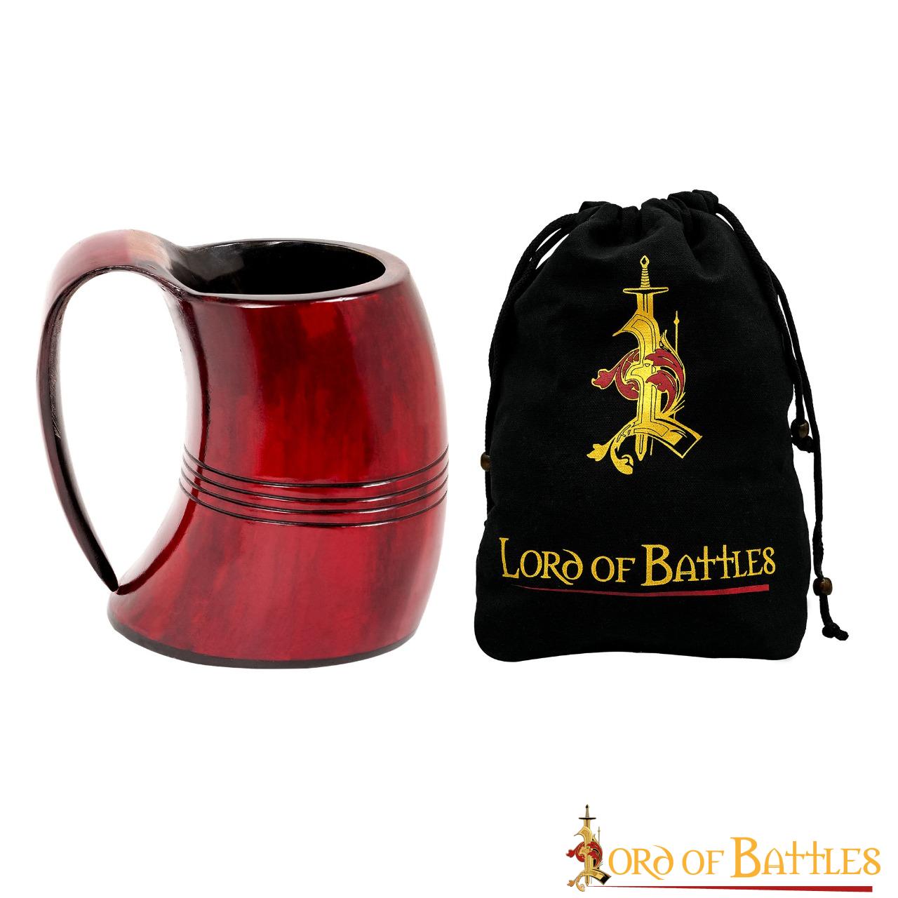 Imagen única de: Taza de Cerveza Vikinga de Cuerno de Buey Auténtica Hecha a Mano