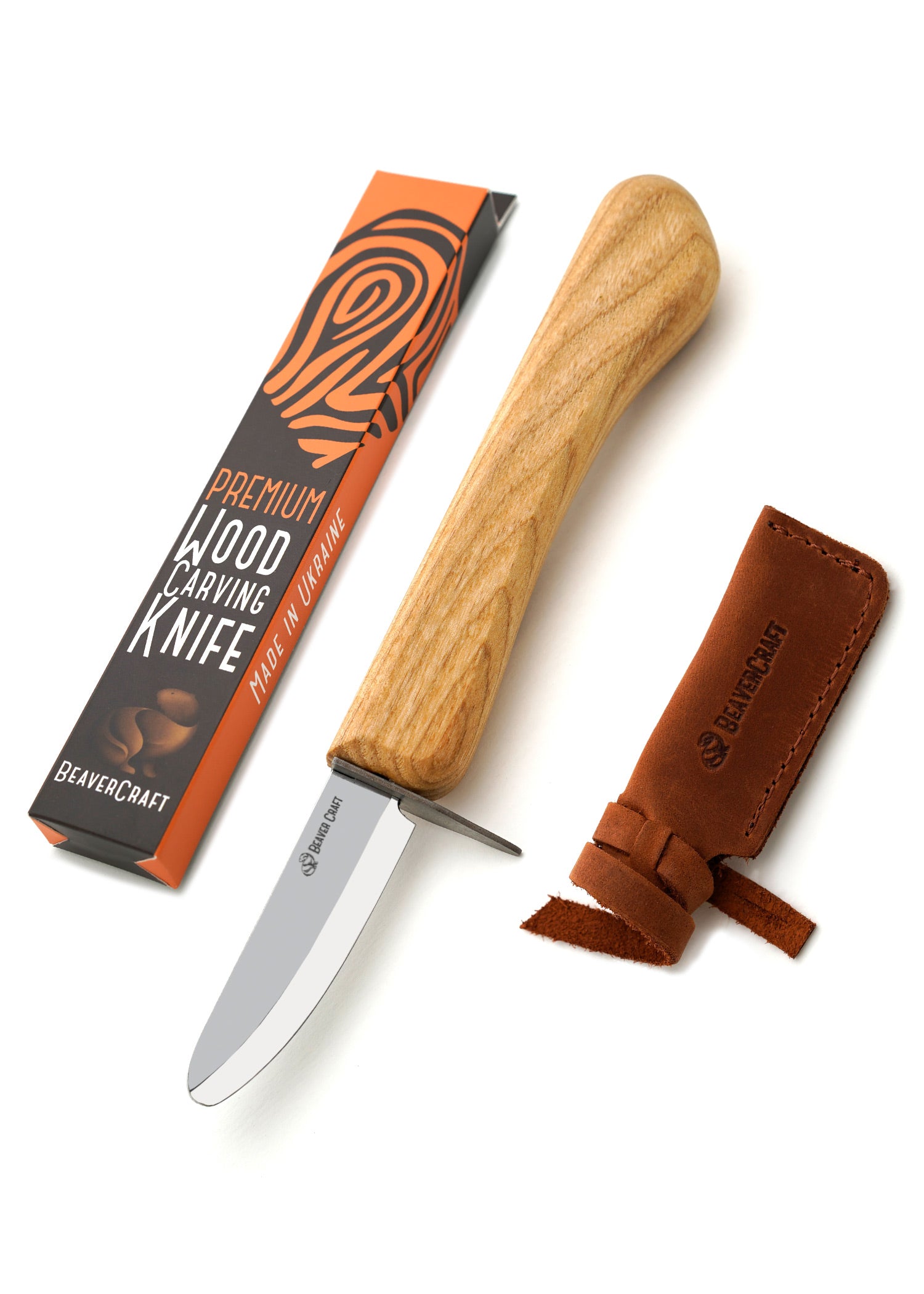 Imagen única de: Cuchillo De Trinchar Pequeño Para Niños Con Funda De Cuero, Beavercraft
