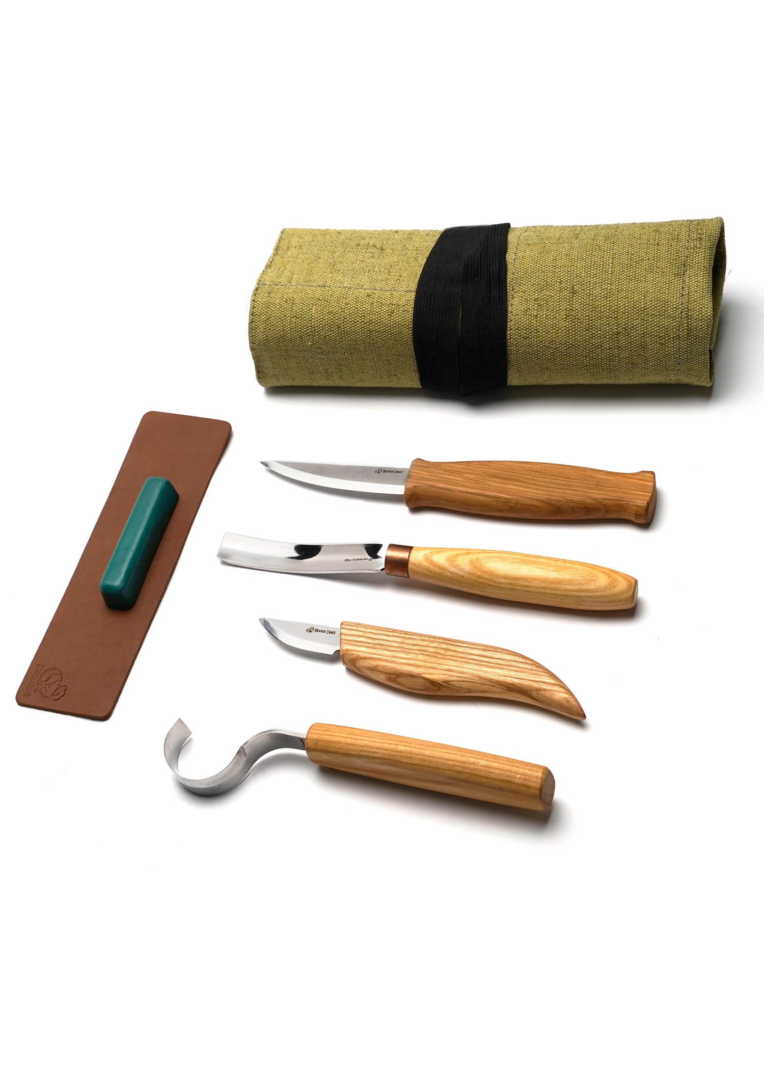 Imagen única de: Set De Trinchar Profesional Cuchara + Kuksa (4 Herramientas + Accesorios), Beavercraft