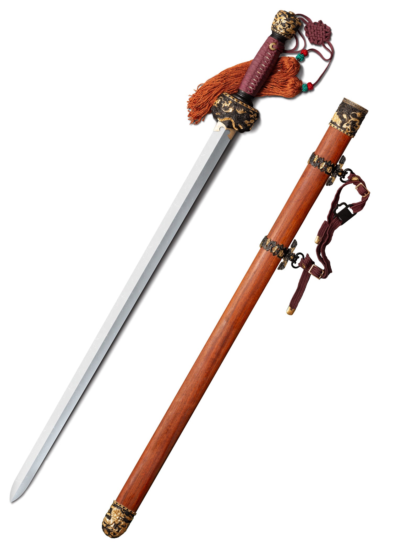 Imagen única de: Espada Gim China De Ola Marina De Dos Collares, Acero Frío, Afilada