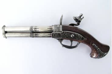 Imagen única de: Pistola De 2 Cañones Giratotios, Francia S. XVIII, Réplica No Funcional 1308