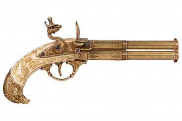 Imagen única de: Pistola De 2 Cañones Giratorios, Francia S. XVIII, Réplica No Funcional 1305