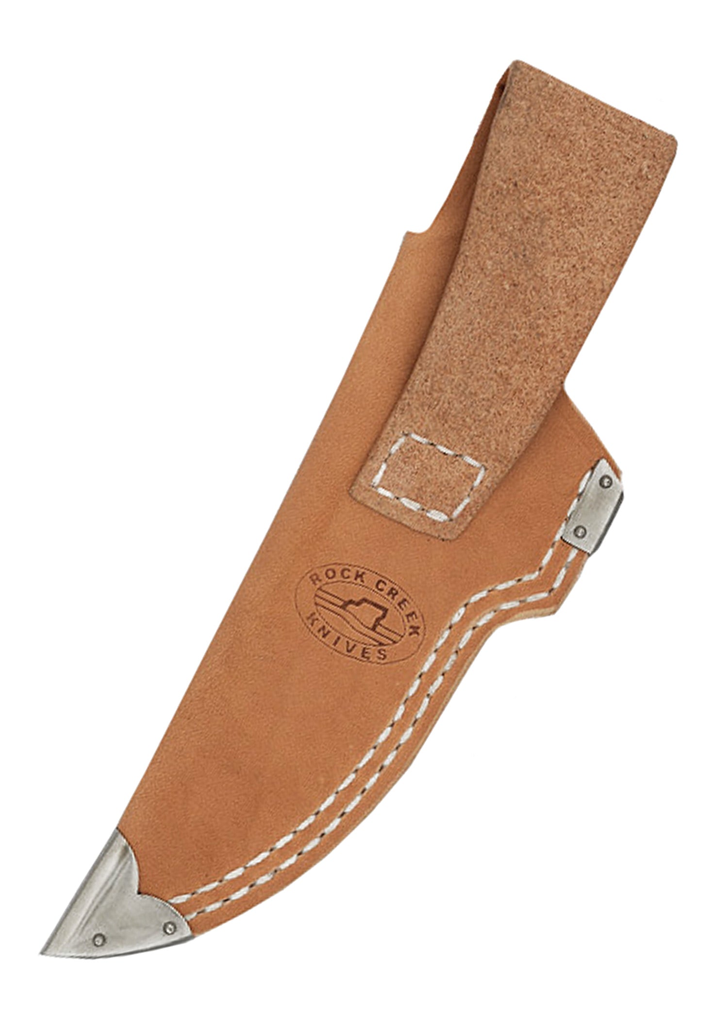 Imagen única de: Cuchillo Waterbuck Con Hoja De Gancho Y Mango De Láminas De Cuero.