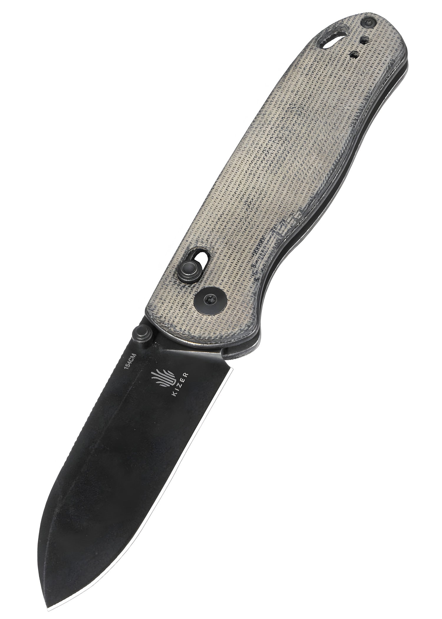 Imagen única de: Navaja Kizer Knives Drop Bear, Micarta, Hoja Negra