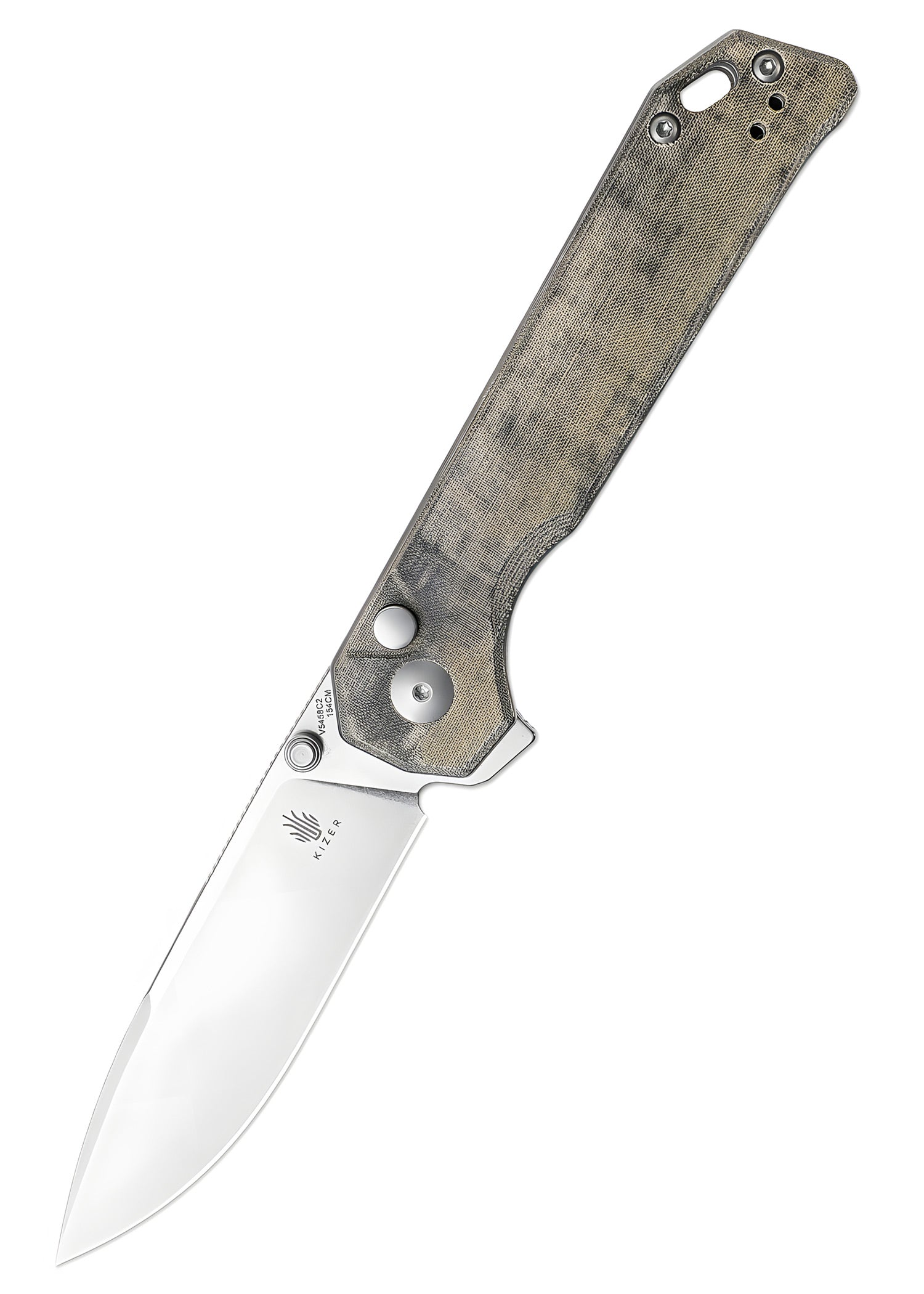 Imagen única de: Navaja Kizer Knives Compañera Xl, Micarta, Lavada A La Piedra