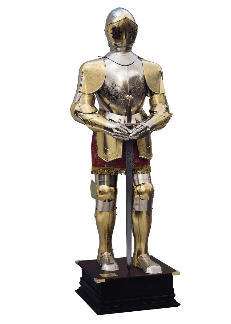Imagen única de: Armadura De Caballero De Carlos V, Acabado Oro, Marto