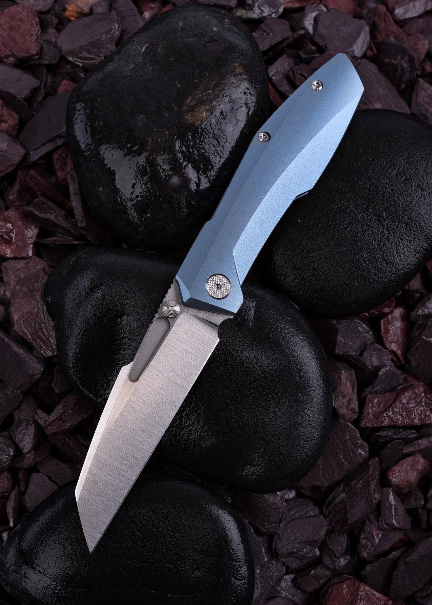 Imagen 1 - Null Knives Raikou, Azul - Acabado Satinado, Navaja De Bolsillo