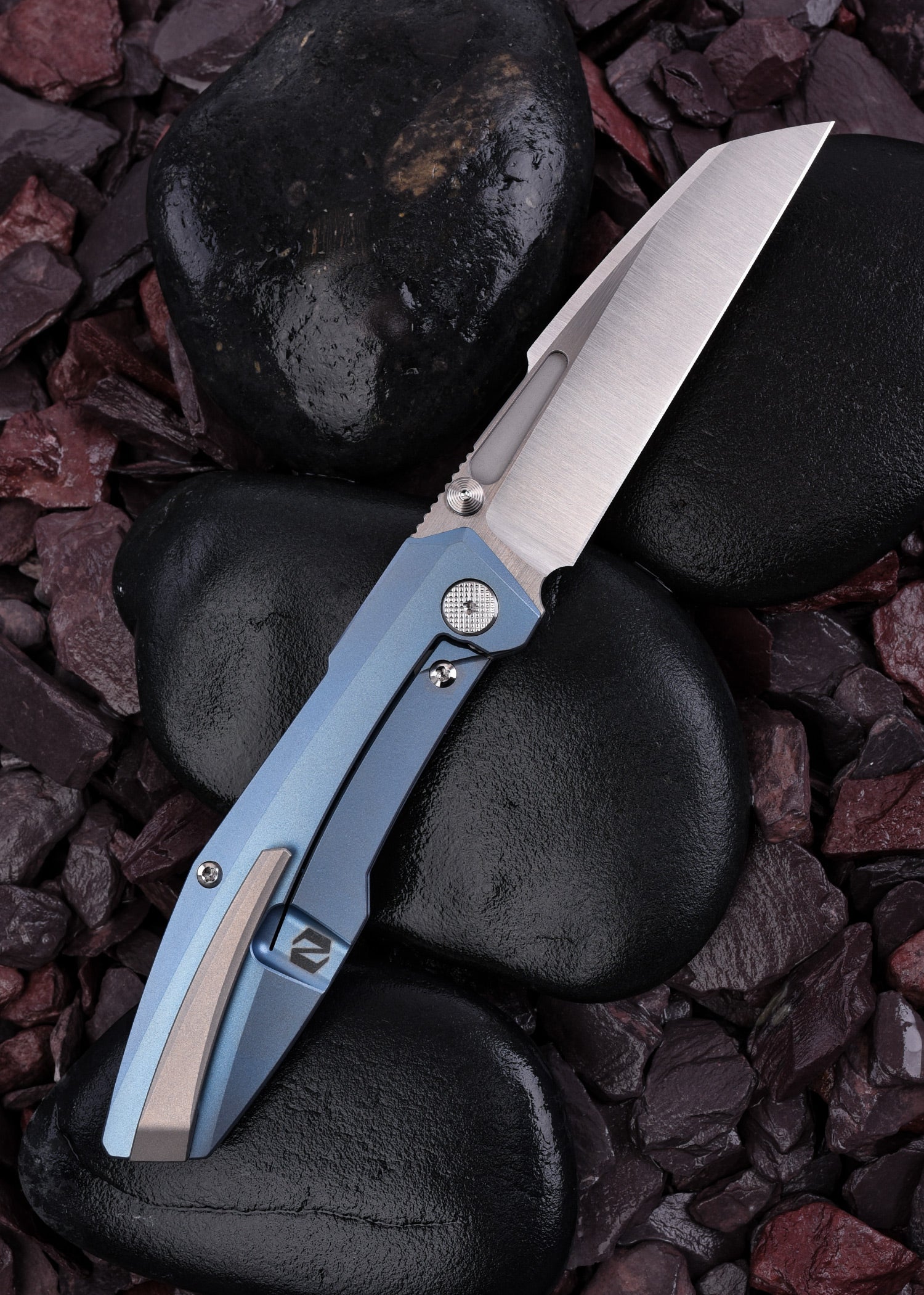 Imagen 2 - Null Knives Raikou, Azul - Acabado Satinado, Navaja De Bolsillo