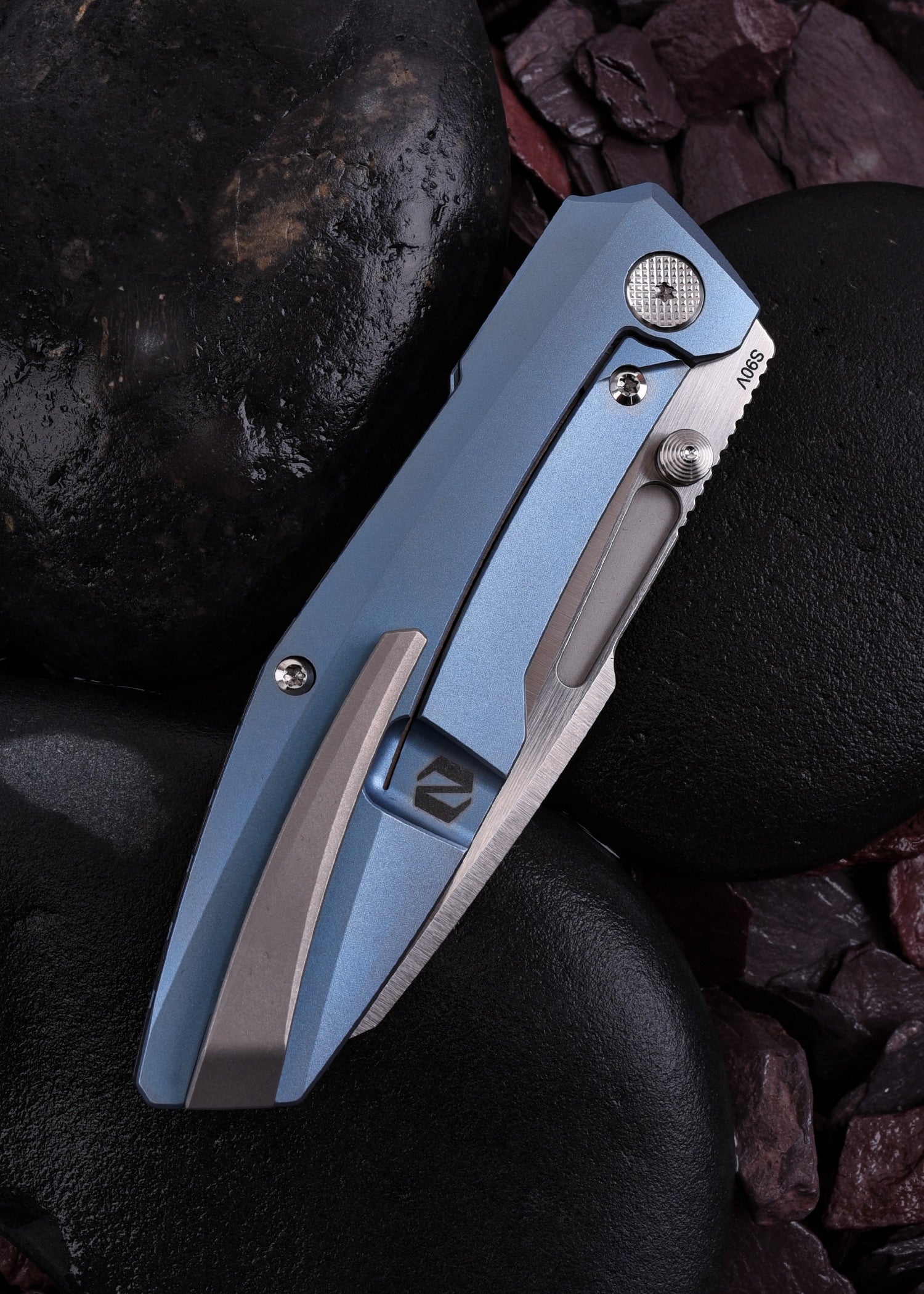 Imagen 3 - Null Knives Raikou, Azul - Acabado Satinado, Navaja De Bolsillo