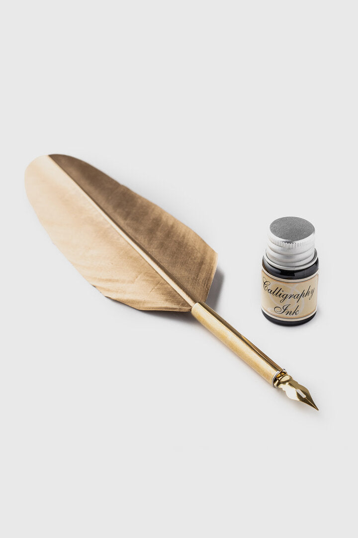Imagen única de: Bolígrafo Pluma Dorada Básico - Pequeño