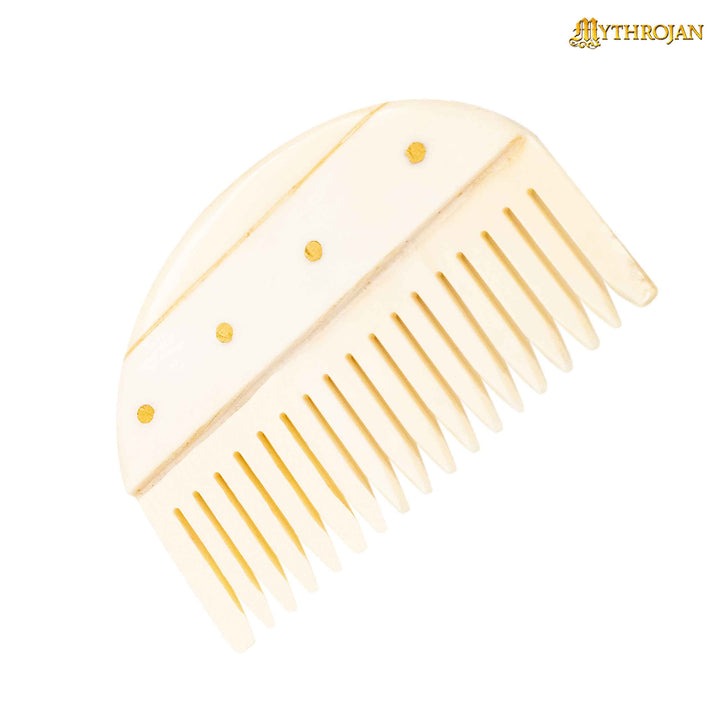 Imagen única de: Mythrojan Peine de Hueso Germánico de Dientes Anchos Hecho a Mano
