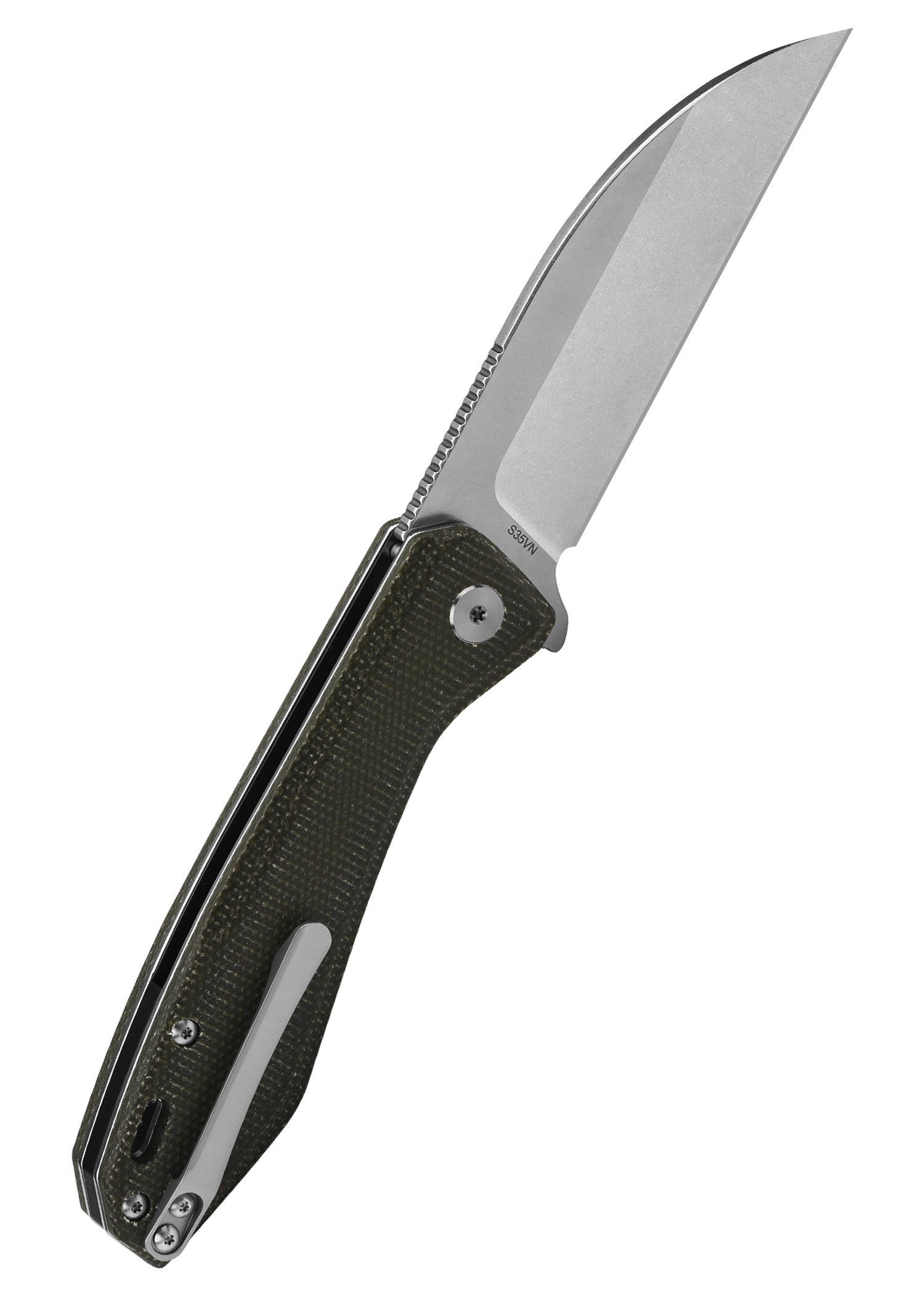 Imagen única de: Navaja Pelican, Hoja Lavada A La Piedra, Mango De Micarta Verde