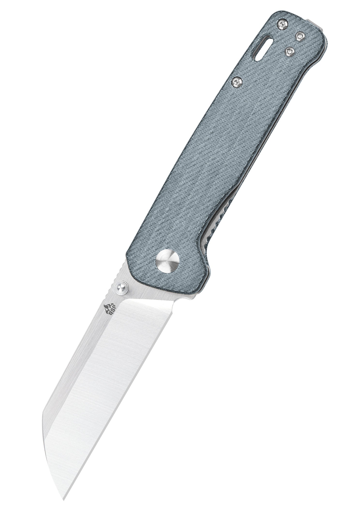 Imagen única de: Navaja Penguin, Hoja Teñida D2, Mango Micarta Denim