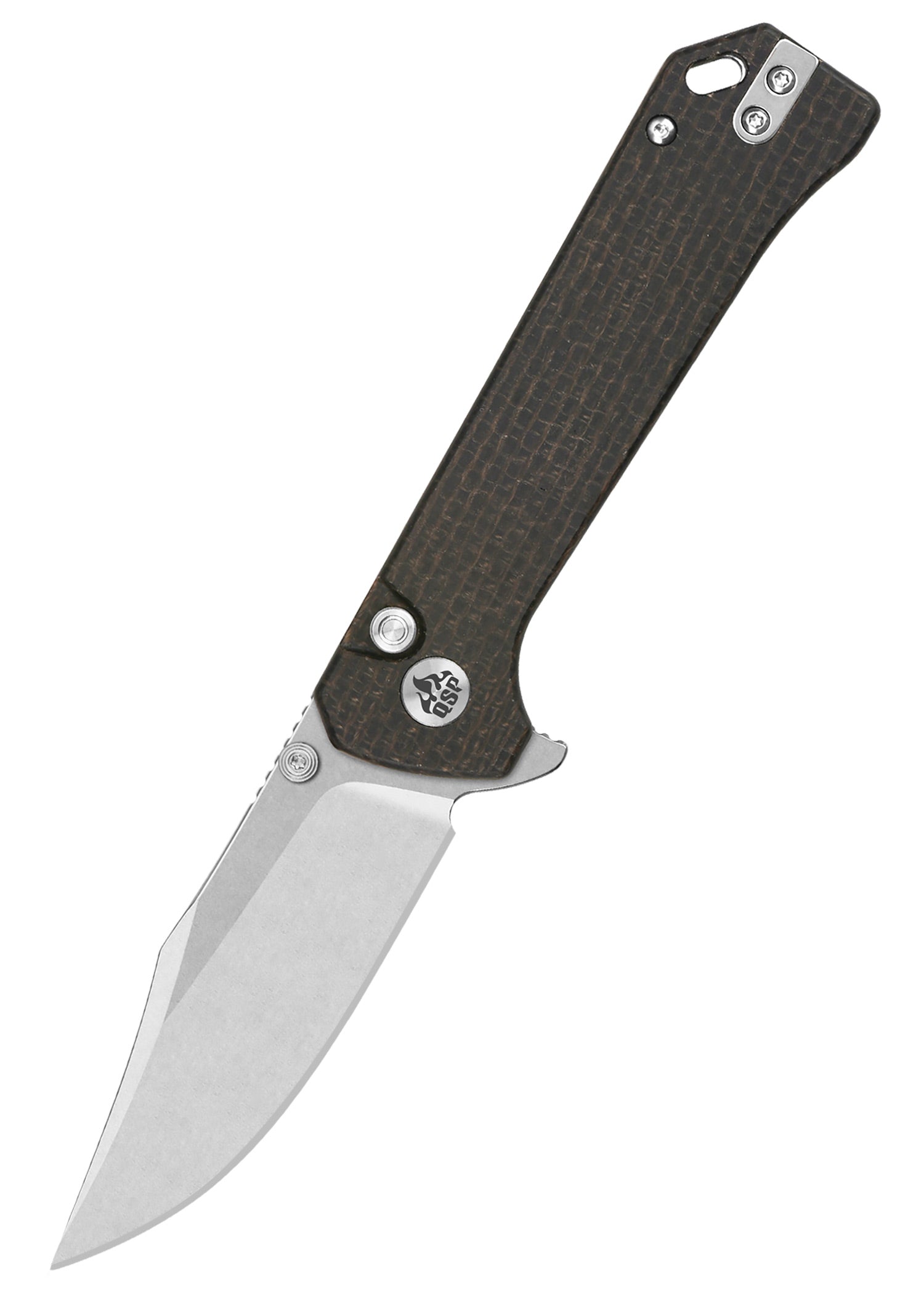 Imagen única de: Navaja Qsp Grebe Button Lock, Mango De Micarta Marrón Oscuro