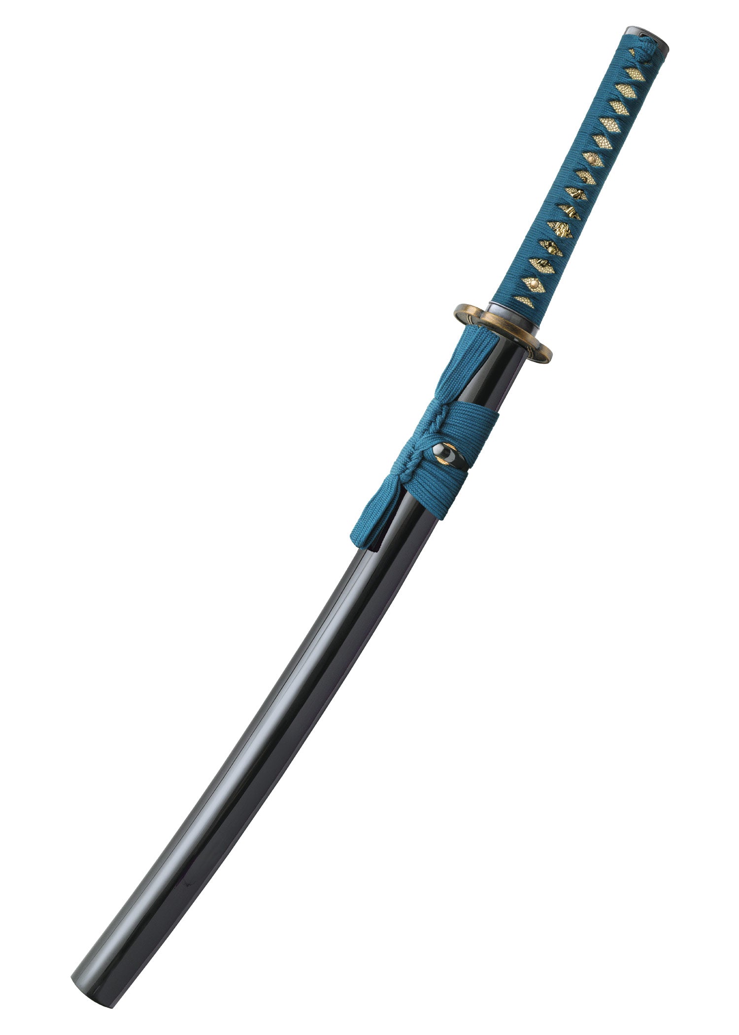 Imagen única de: Espada Wakizashi Teal Del Maestro Longquan Forjada Con Martillo Shikoto