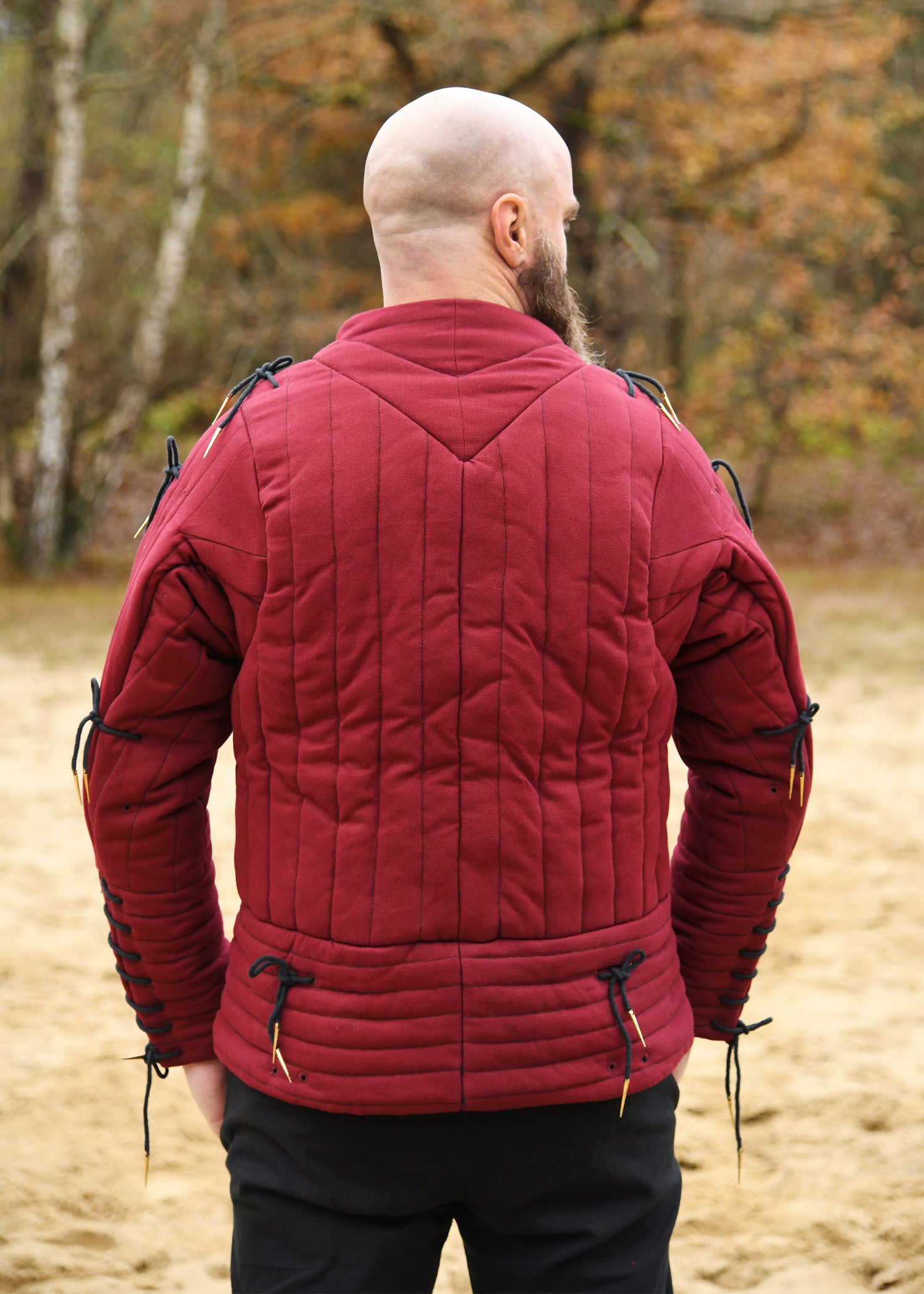 Imagen 3 - Chaqueta Armadura Con Nidos, Rojo Vino - Negro