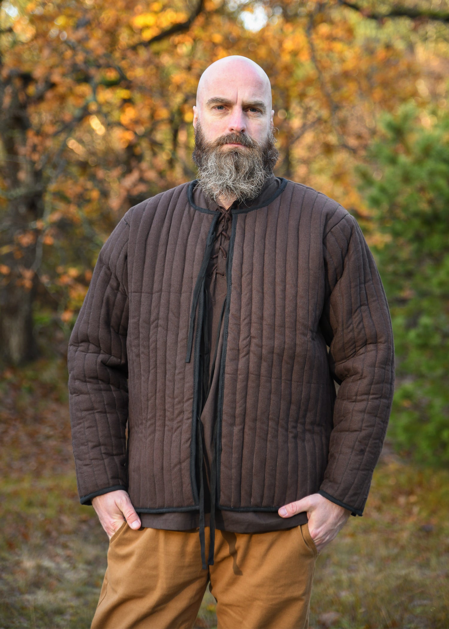 Imagen única de: Chaqueta Acolchada, Marrón - Negro