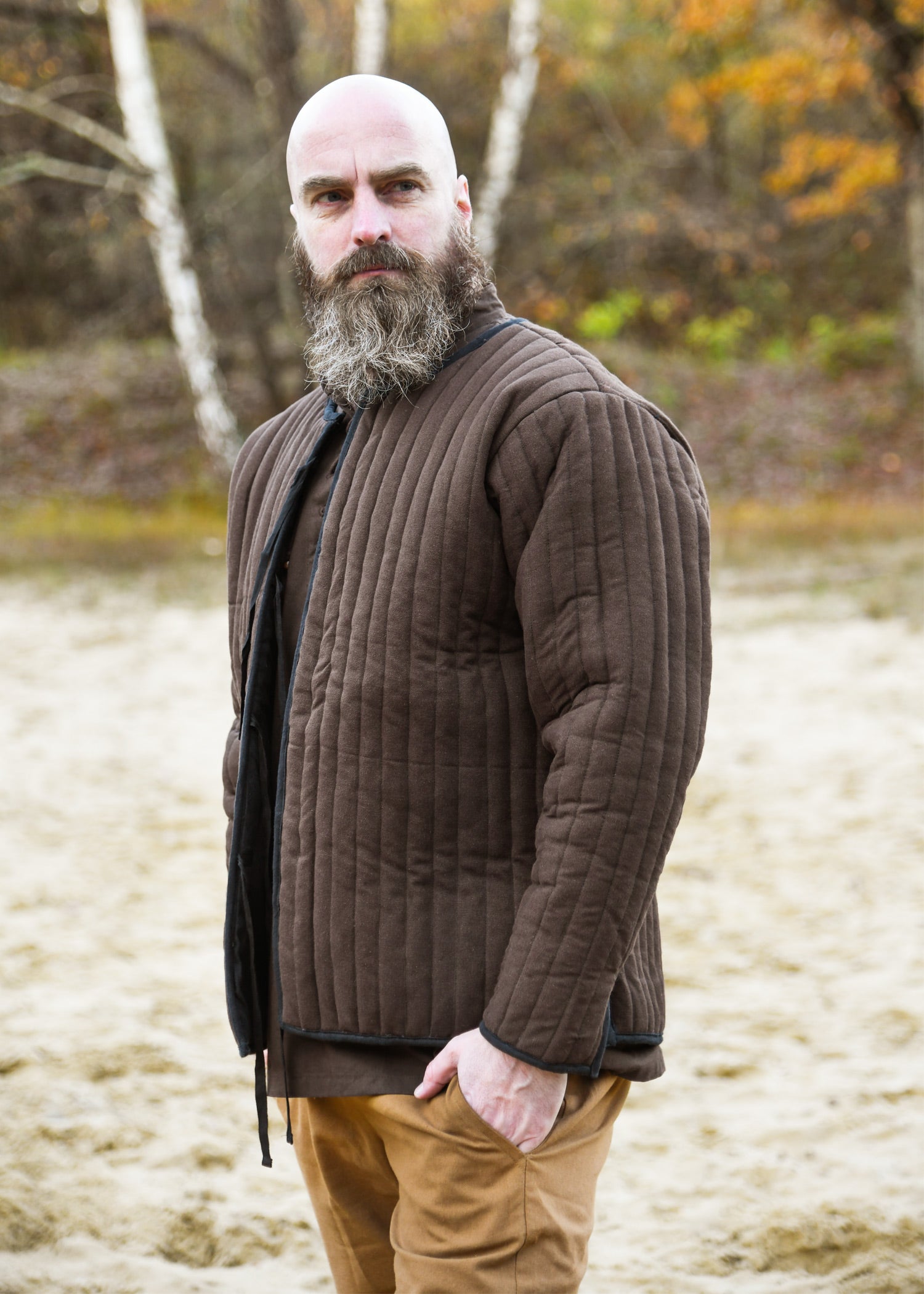 Imagen única de: Chaqueta Acolchada, Marrón - Negro