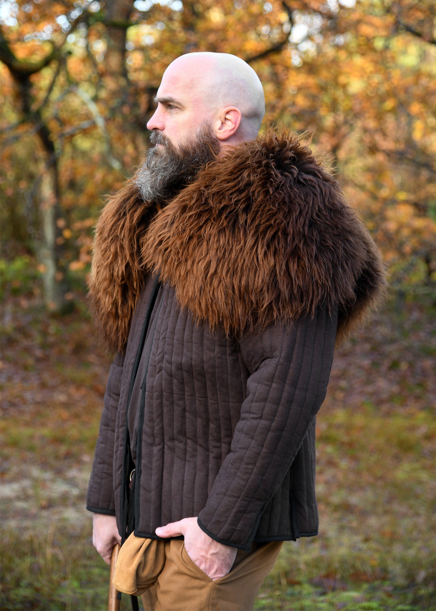Imagen única de: Chaqueta Acolchada, Marrón - Negro